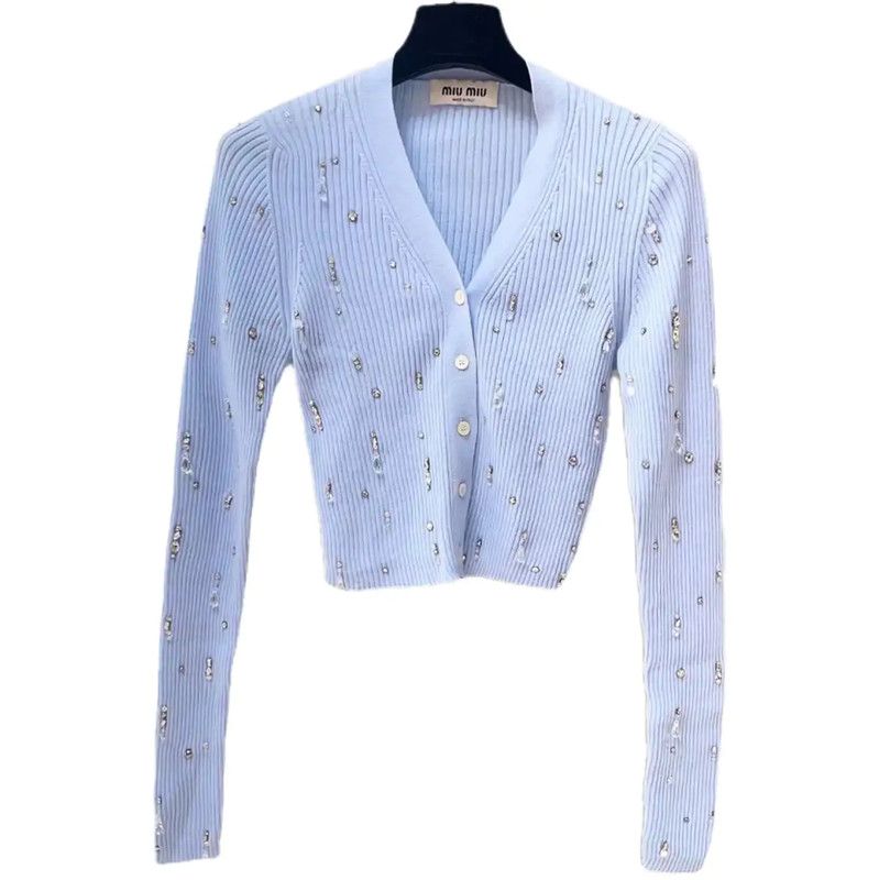 Miu Miu Miu Miu Blue Wool Pullover Sweater for Women 0089 Size M / US 6-8 / IT 42-44 - 1 Thumbnail