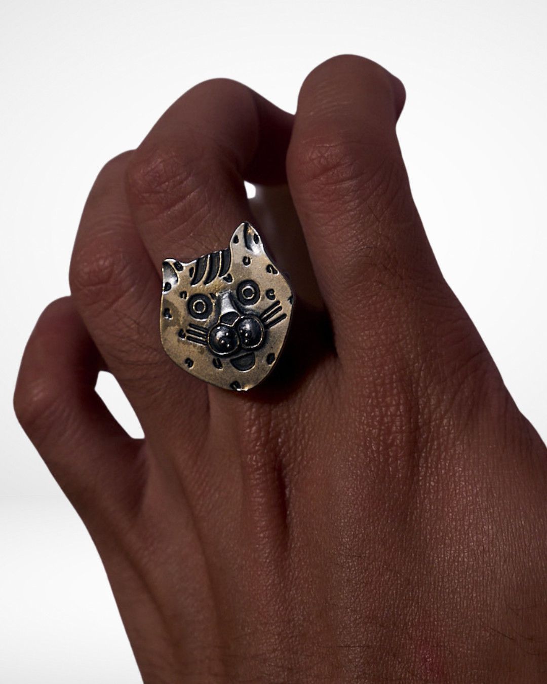 Ne-Net 2010 Nenet Spotted Cat Adjustable Stainless Ring Size ONE SIZE - 2 Thumbnail
