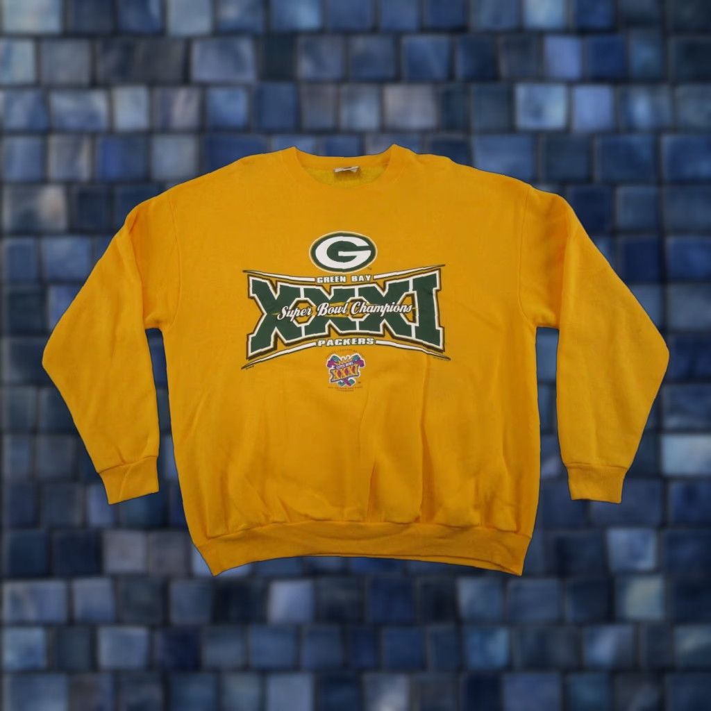 Lee VTG Lee Sweatshirt - Green Bay Packers - Gold Pullover Crewneck - XL - Vintage Sports Football - Graphic Print - All Seasons - Men - Cotton Fleece Size US XL / EU 56 / 4 - 1 Thumbnail
