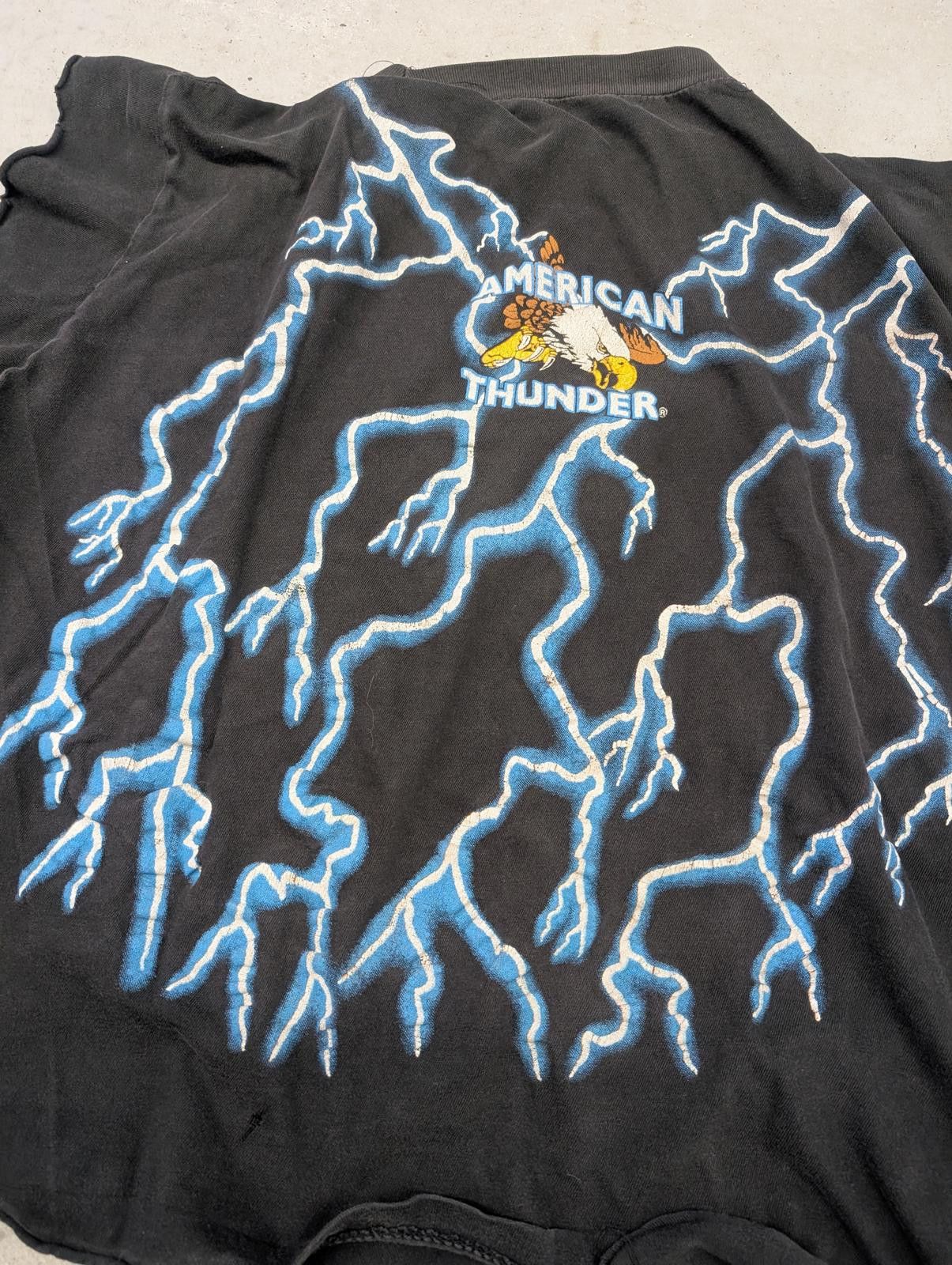 Vintage Vintage 90s American Thunder Blue Lightning Wolf Tank Top Size US L / EU 52-54 / 3 - 3 Thumbnail