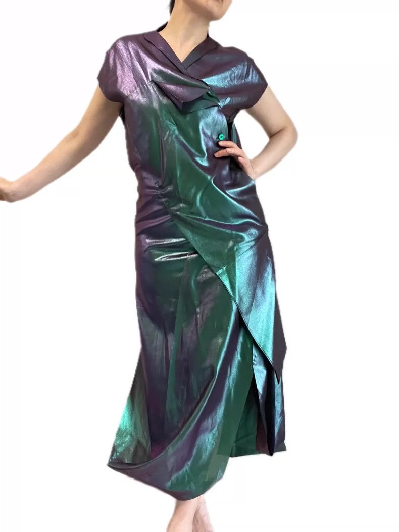 Issey Miyake Issey Miyake size:2 Blue and green main line evening dress Size M / US 6-8 / IT 42-44 - 2 Thumbnail