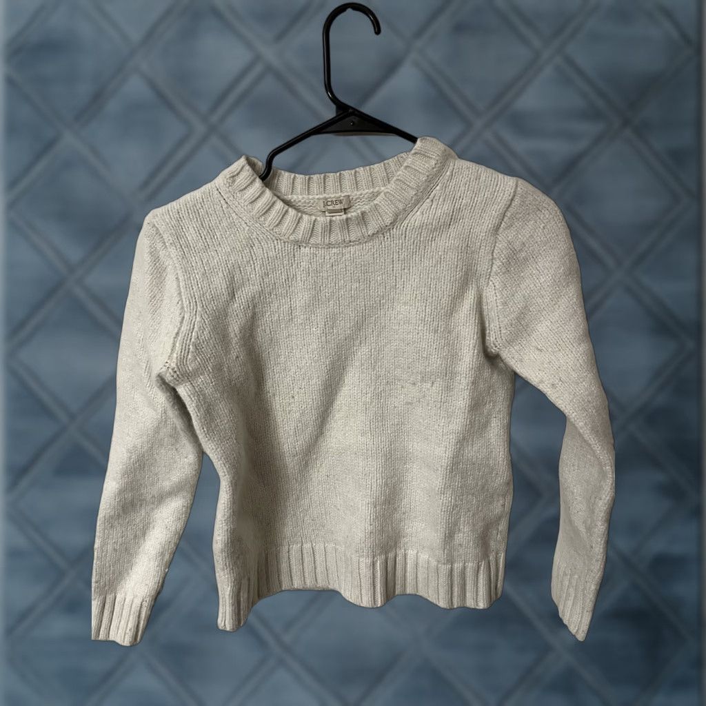 J.Crew J Crew Sweater M Merino Wool Blend Waffle Knit White Office Cozy Preppy Size M / US 6-8 / IT 42-44 - 1 Thumbnail