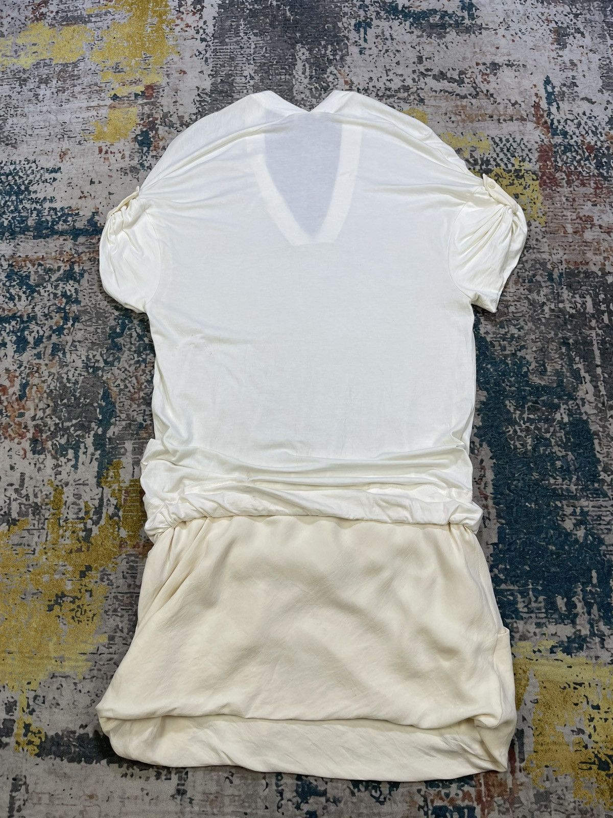 Brunello Cucinelli Brunello Cucinelli White Ruched Drawstring Mini Dress Size M / US 6-8 / IT 42-44 - 7 Thumbnail