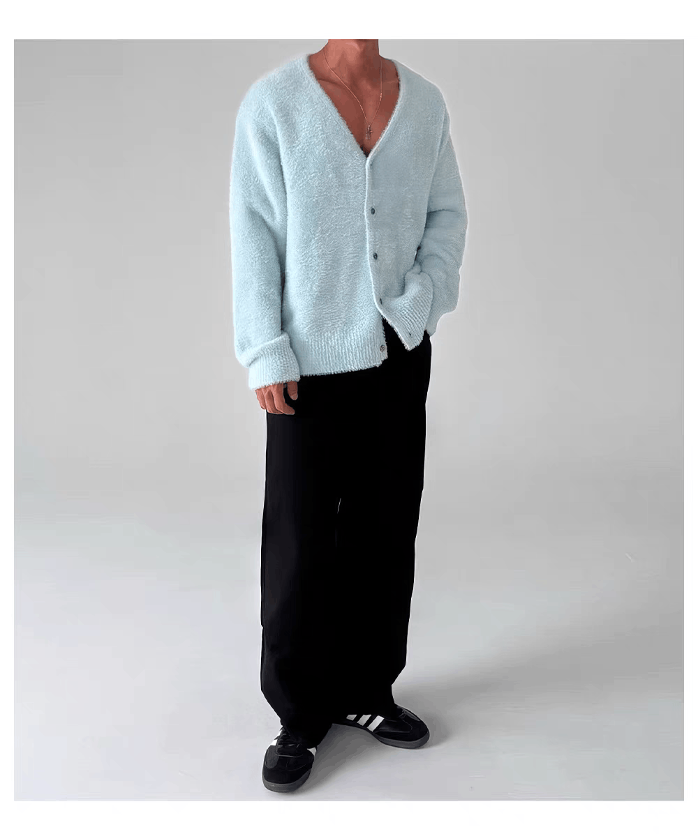 Japanese Brand Vintage Light Blue Knit Sweater Warm Fleece Jacket XL Size US XL / EU 56 / 4 - 5 Thumbnail