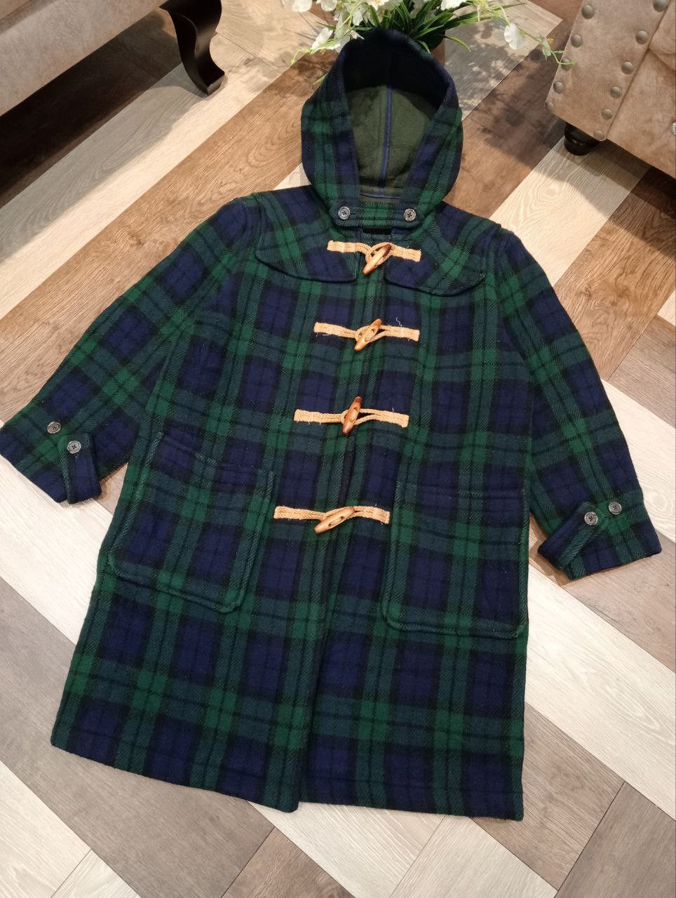 Ralph Lauren RALPH LAUREN HOODIE TARTAN DUFFLE COAT JACKET - SIZE 160 Size US S / EU 44-46 / 1 - 4 Thumbnail