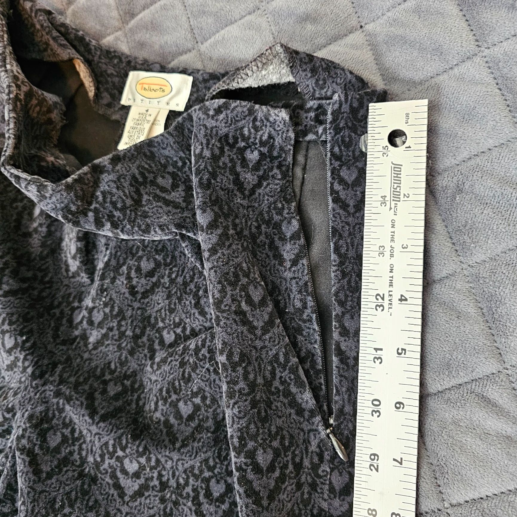 Talbots Talbots Pants Women Petite Black Size 4 Crop Tapered Inseam 26 Paisley Pull On Knit Cotton Blend Size 27" / US 4 / IT 40 - 5 Thumbnail