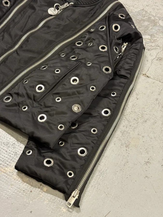 Diesel 2010s Diesel Black Nylon Eyelet Studded Bomber Jacket Size US S / EU 44-46 / 1 - 5 Thumbnail