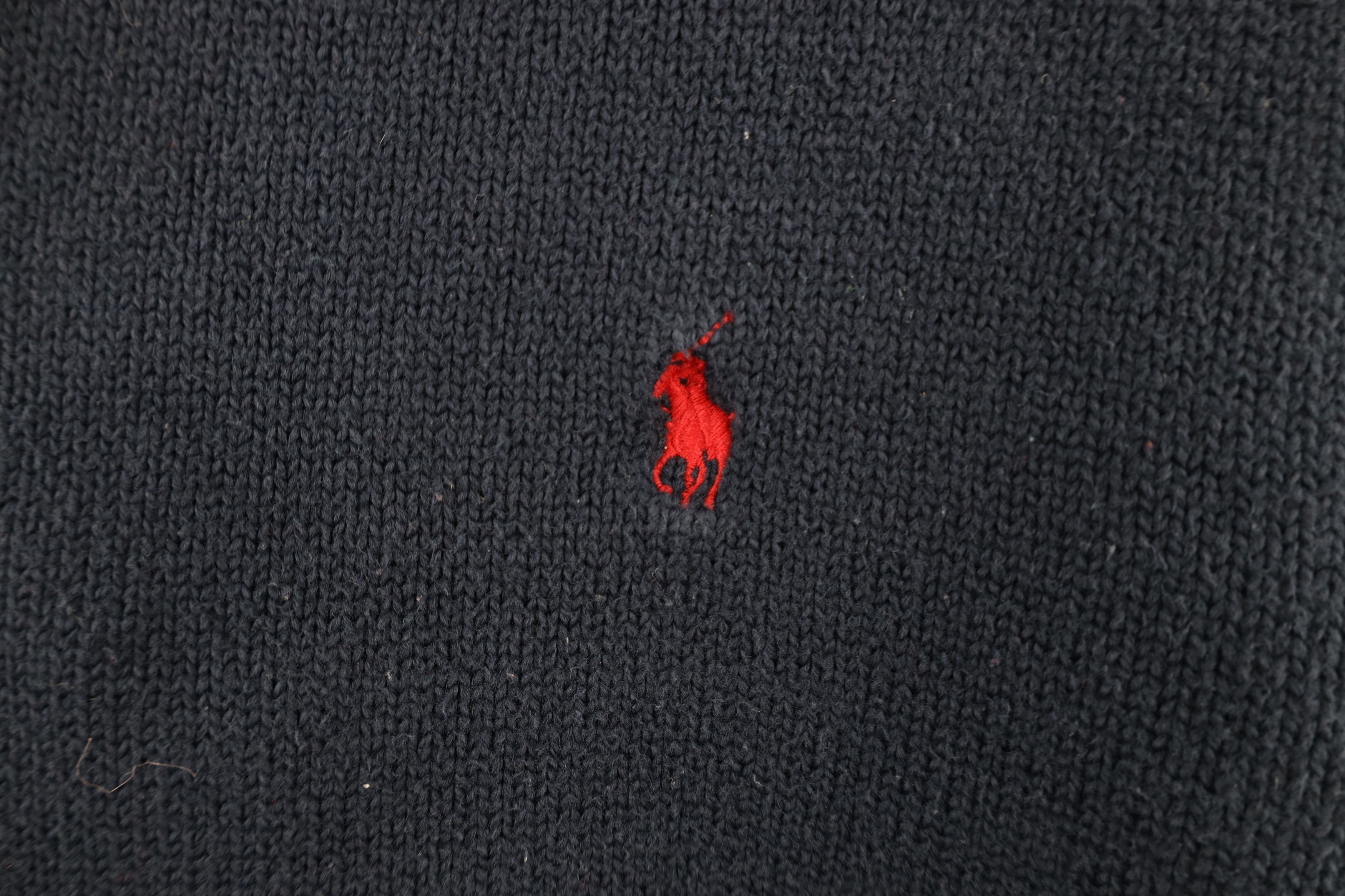 Ralph Lauren × Vintage Vintage Ralph Lauren Knit Half Zip Pullover Sweater Blue Size US XL / EU 56 / 4 - 4 Thumbnail