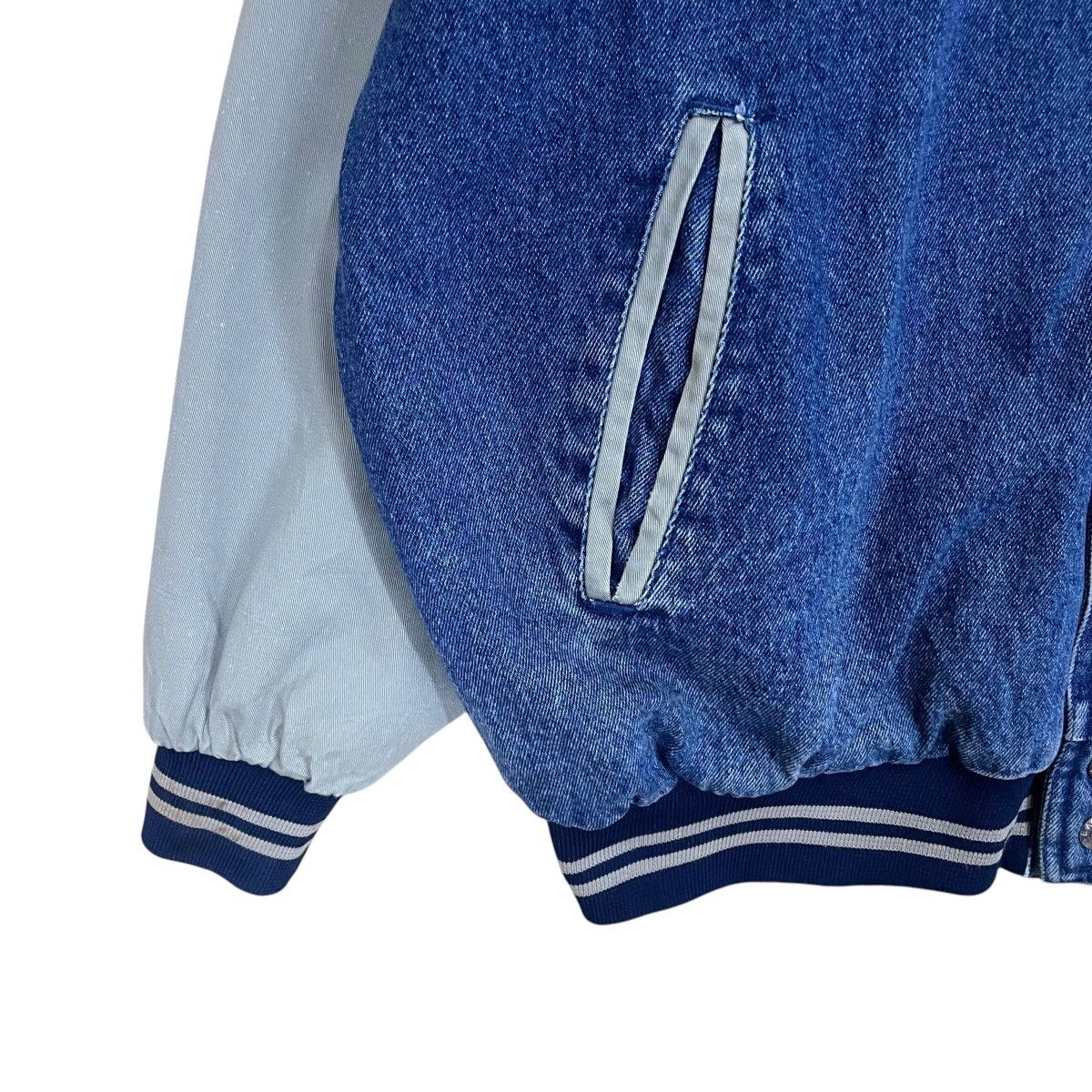 Vintage Vintage 90s North Bay Ltd Denim Varsity Jacket Size US XL / EU 56 / 4 - 7 Thumbnail