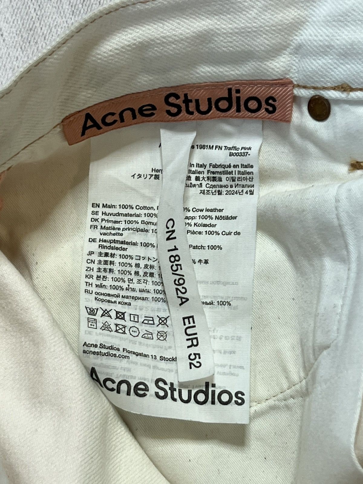 Acne Studios Acne Studios Pink Waxed Baggy Denims Size US 34 / EU 50 - 11 Thumbnail