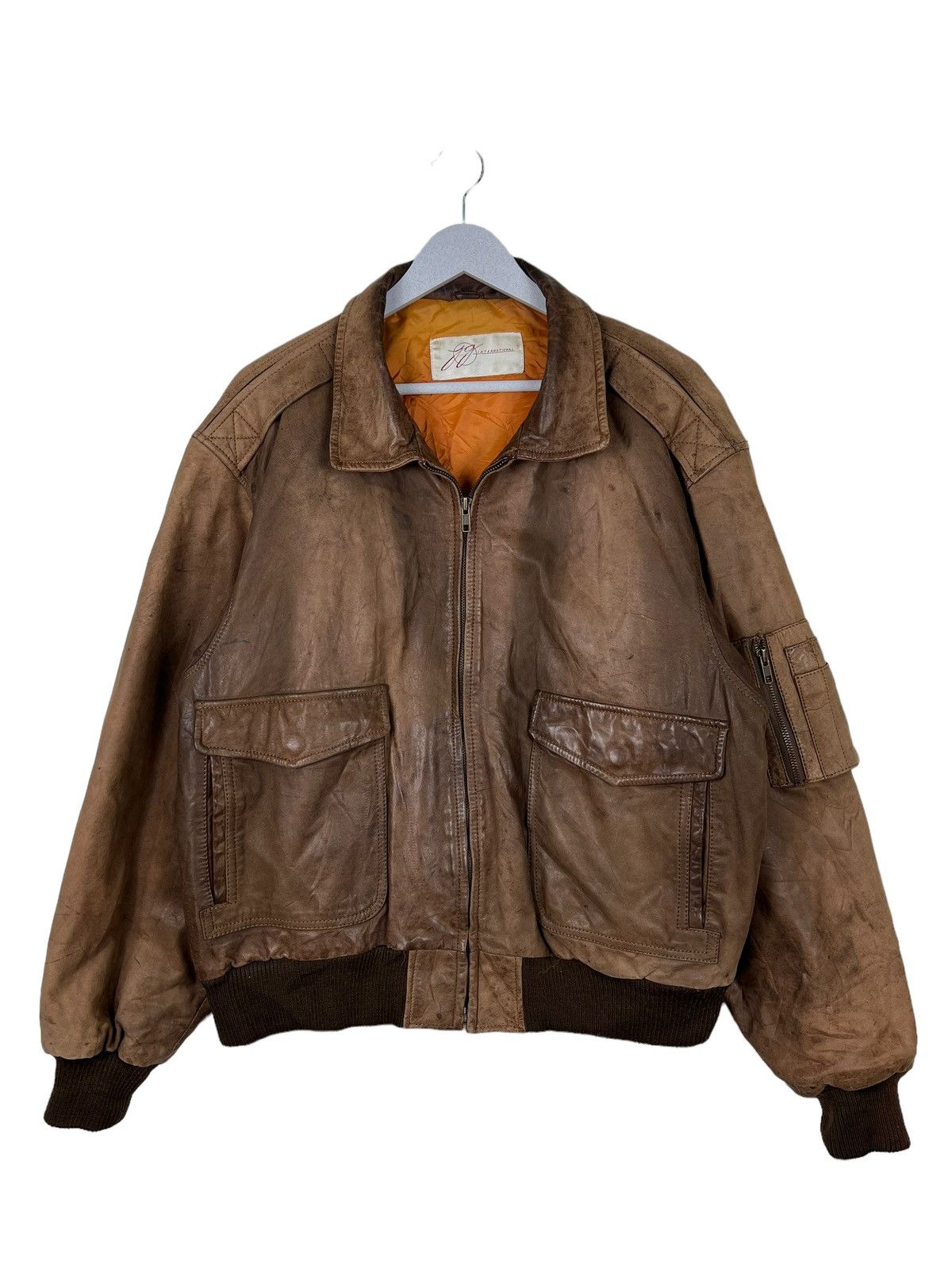 Vintage 🔥 RARE VINTAGE A-2 FIGHTER SQUADRON LEATHER JACKET Size US L / EU 52-54 / 3 - 10 Thumbnail