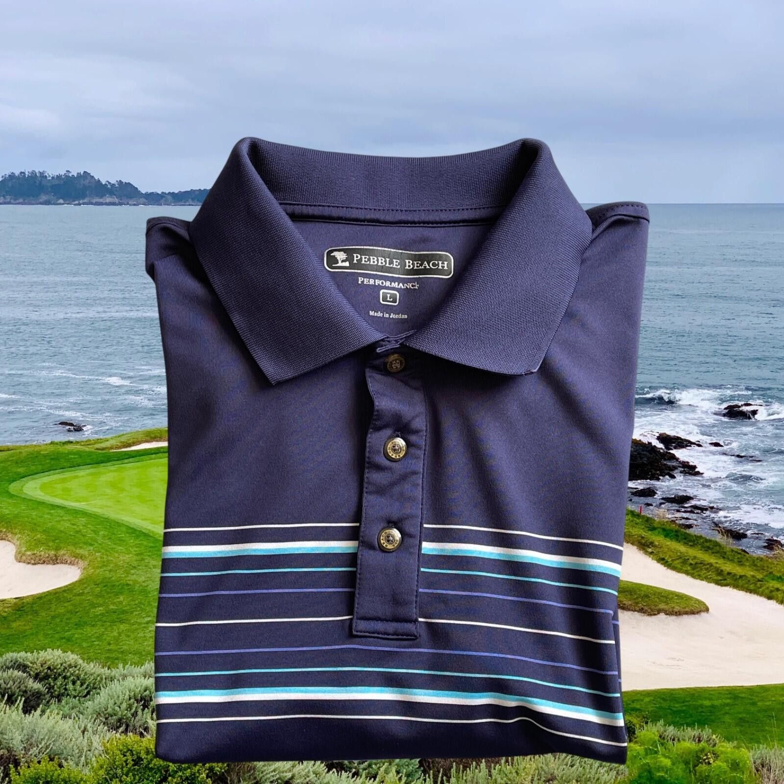 Lone Cypress By Pebble Beach Pebble Beach Golf Polo Mens L Blue Striped Shirt CLEAN! Size US L / EU 52-54 / 3 - 2 Thumbnail