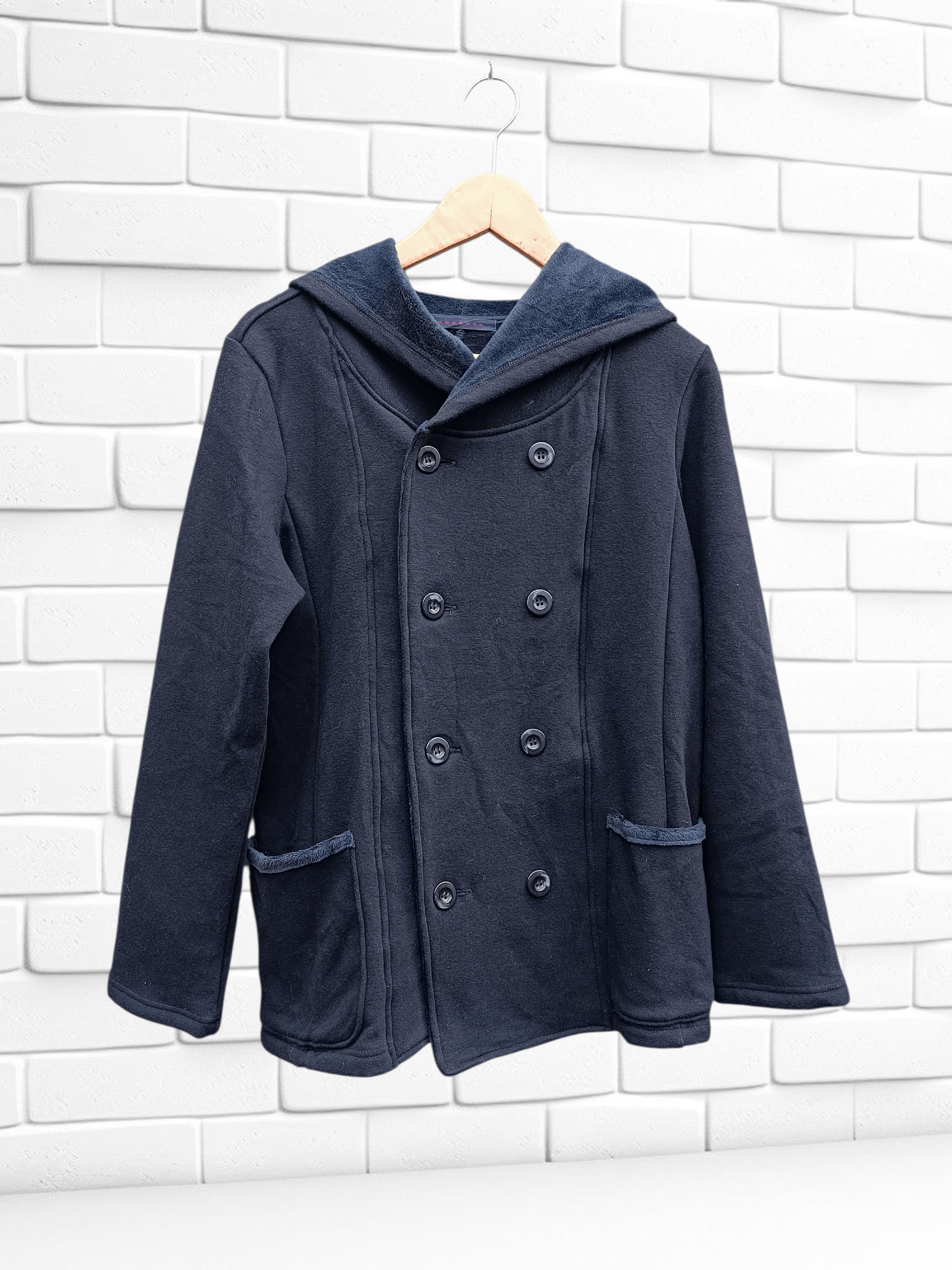Japanese Brand Innocent Double Breasted Pea Coat Hoodie Size US M / EU 48-50 / 2 - 1 Thumbnail