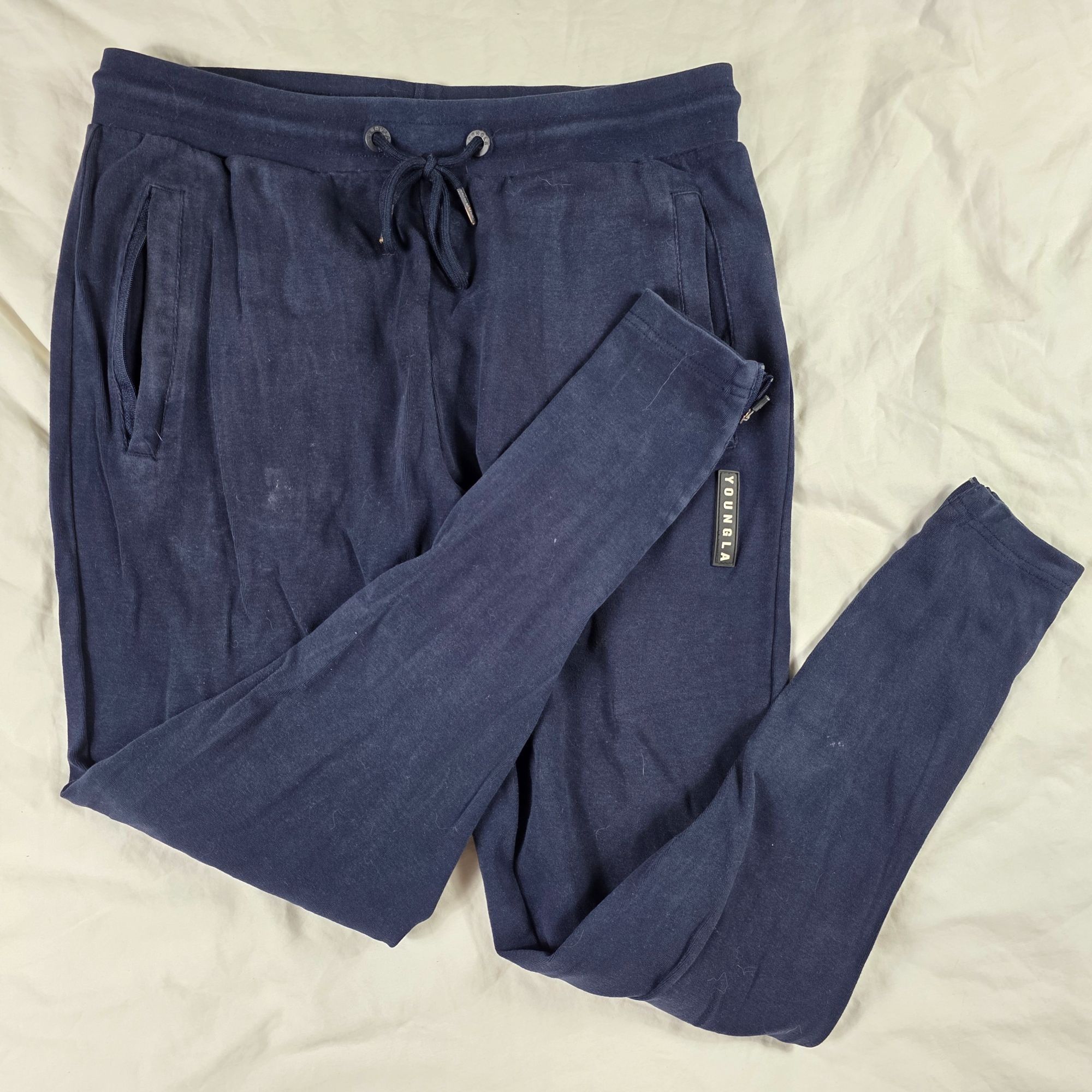 YoungLA YoungLA Mens Medium Navy Joggers Lightweight Casual Lounge P Size US 30 / EU 46 - 1 Thumbnail