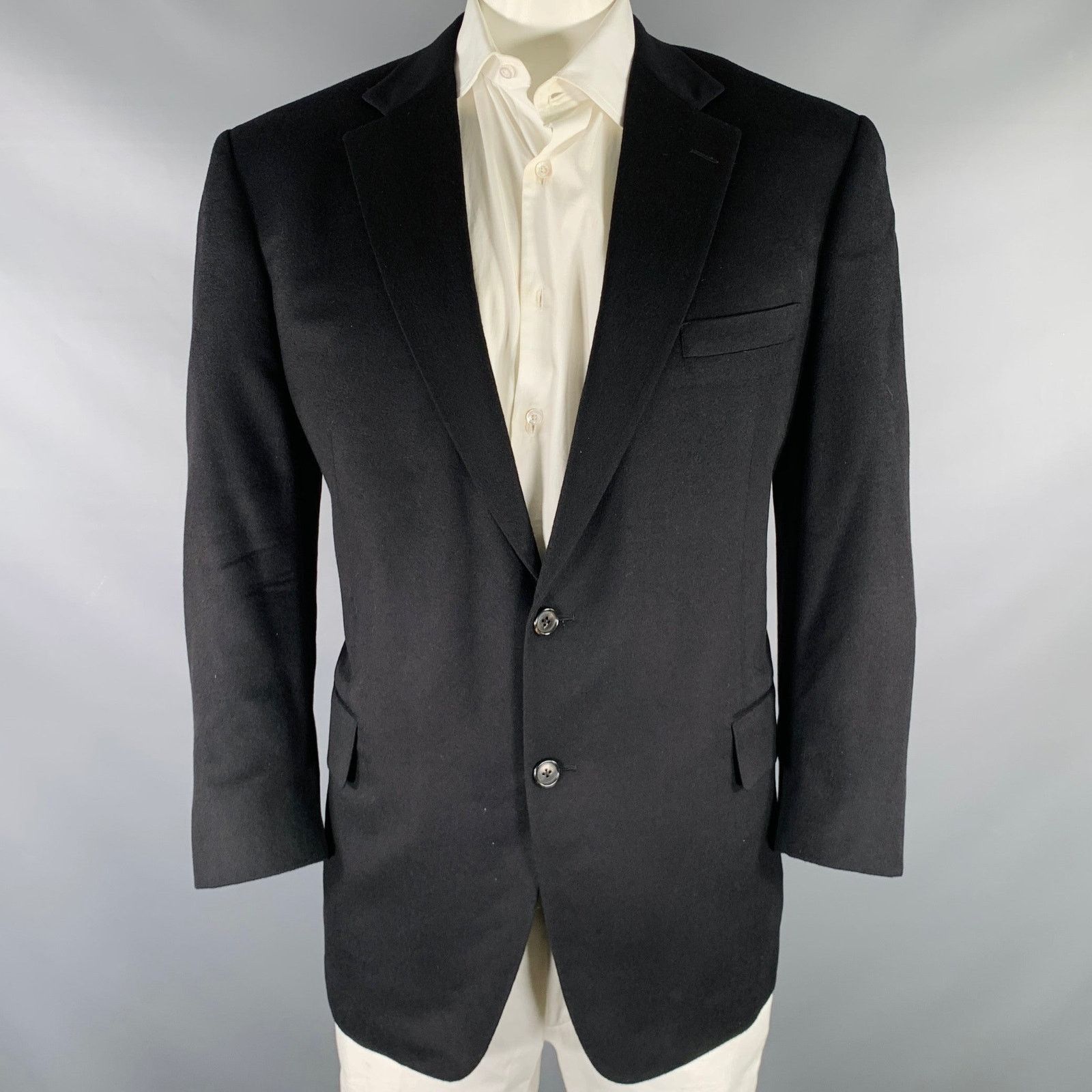 Brooks Brothers LORO PIANA Black Cashmere Single Breasted Sport Coat Size 46R - 1 Thumbnail