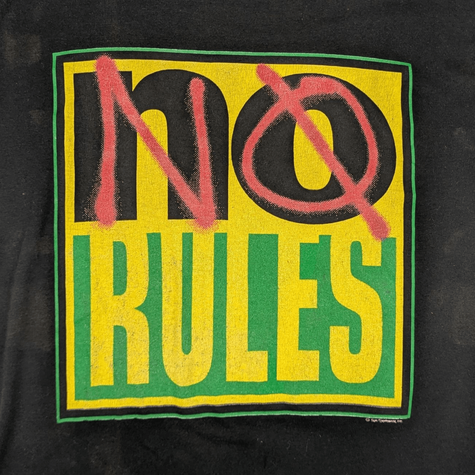 Vintage Vintage 80's SUN SPORTSWEAR No Rules Graphic T Shirt Size US L / EU 52-54 / 3 - 4 Thumbnail