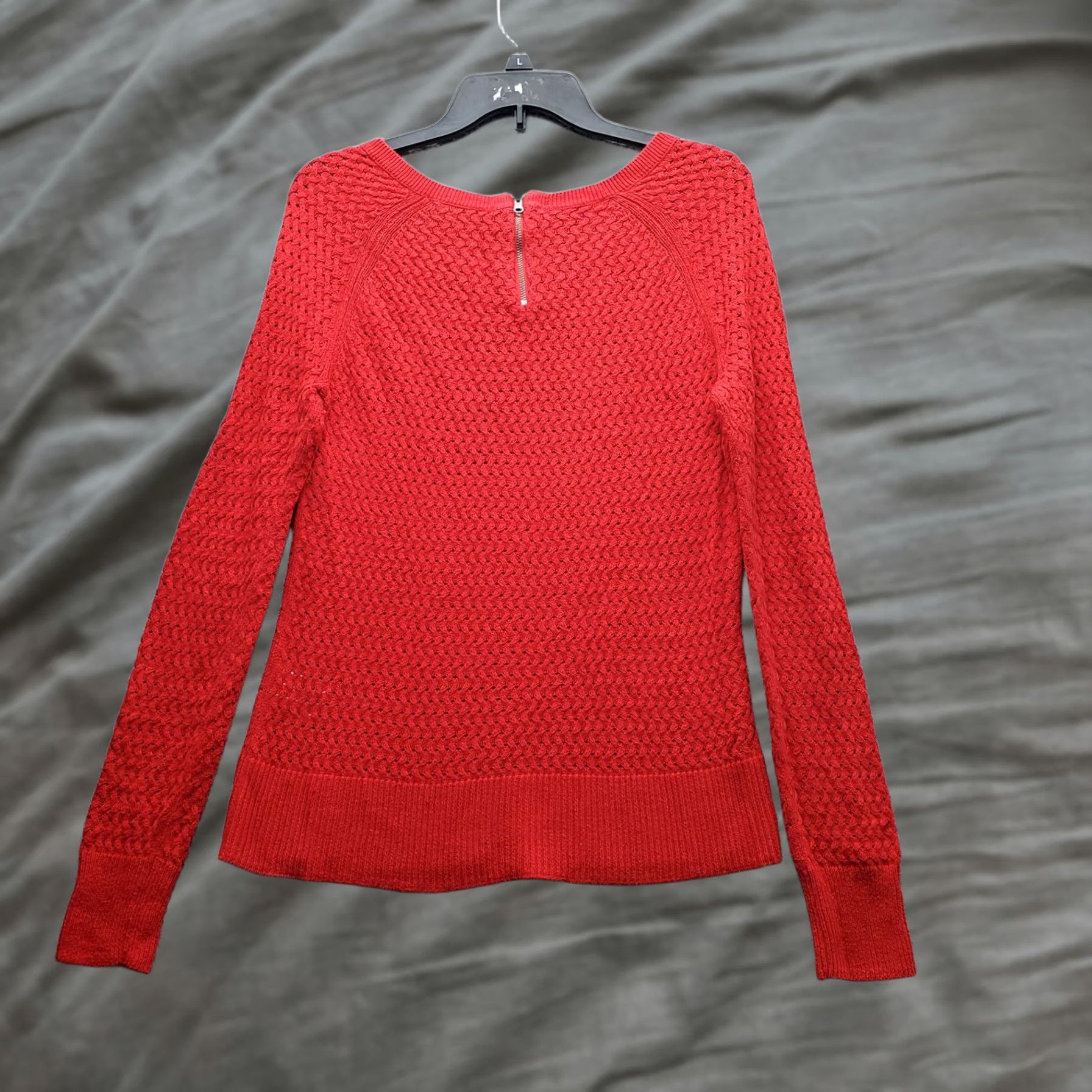 American Eagle Outfitters American Eagle Outfitters Sweater Womens M Red Open-Knit Round Neck Pullover Casual Size M / US 6-8 / IT 42-44 - 1 Thumbnail