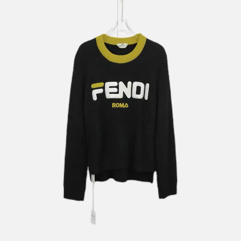 Fendi FENDI Black Cotton Long Sleeve Sweatshirt 0089 Size L / US 10 / IT 46 - 1 Thumbnail