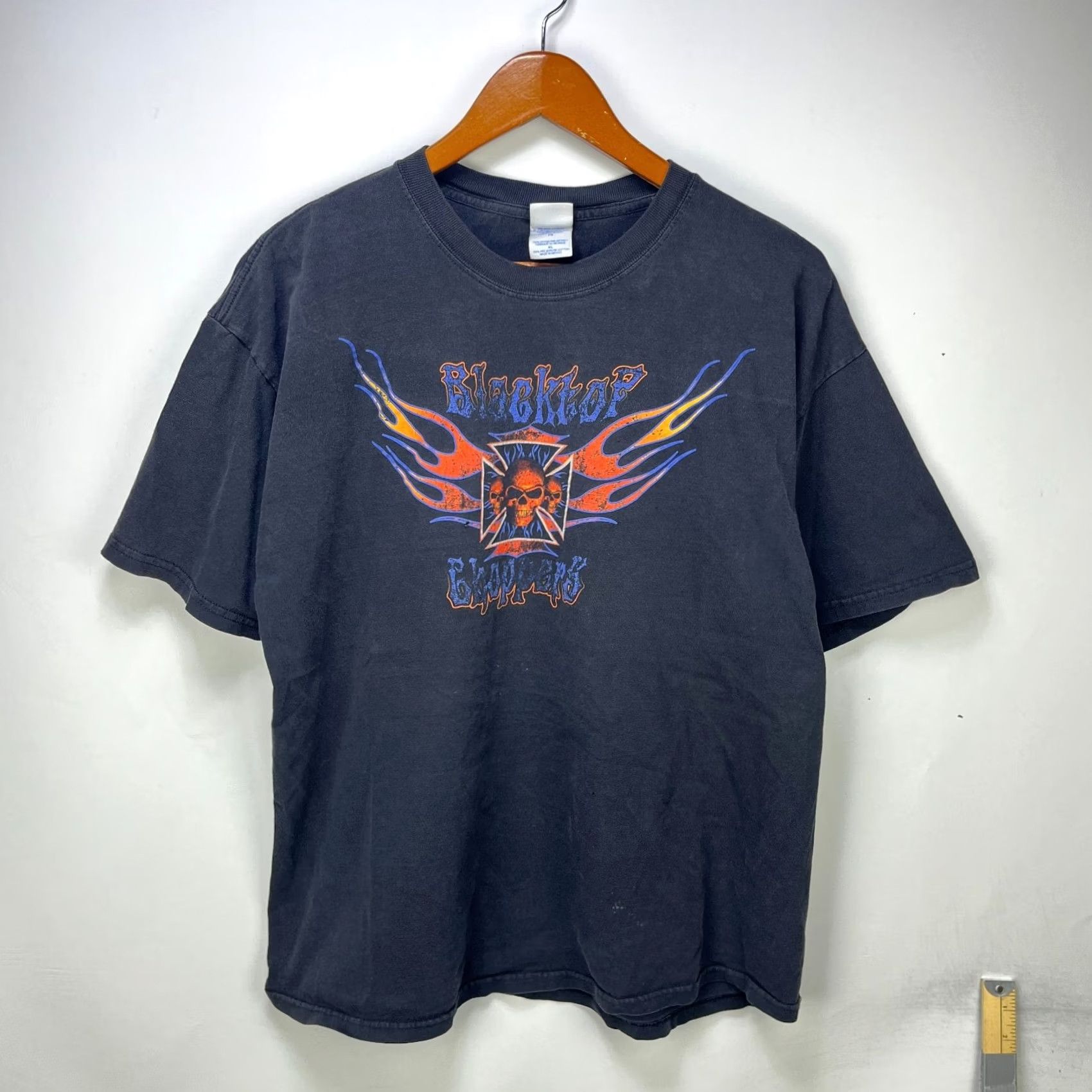 Vintage VINTAGE Blacktop Choppers Shirt XL Coast Cross Skull Flames Mens Size US XL / EU 56 / 4 - 2 Thumbnail