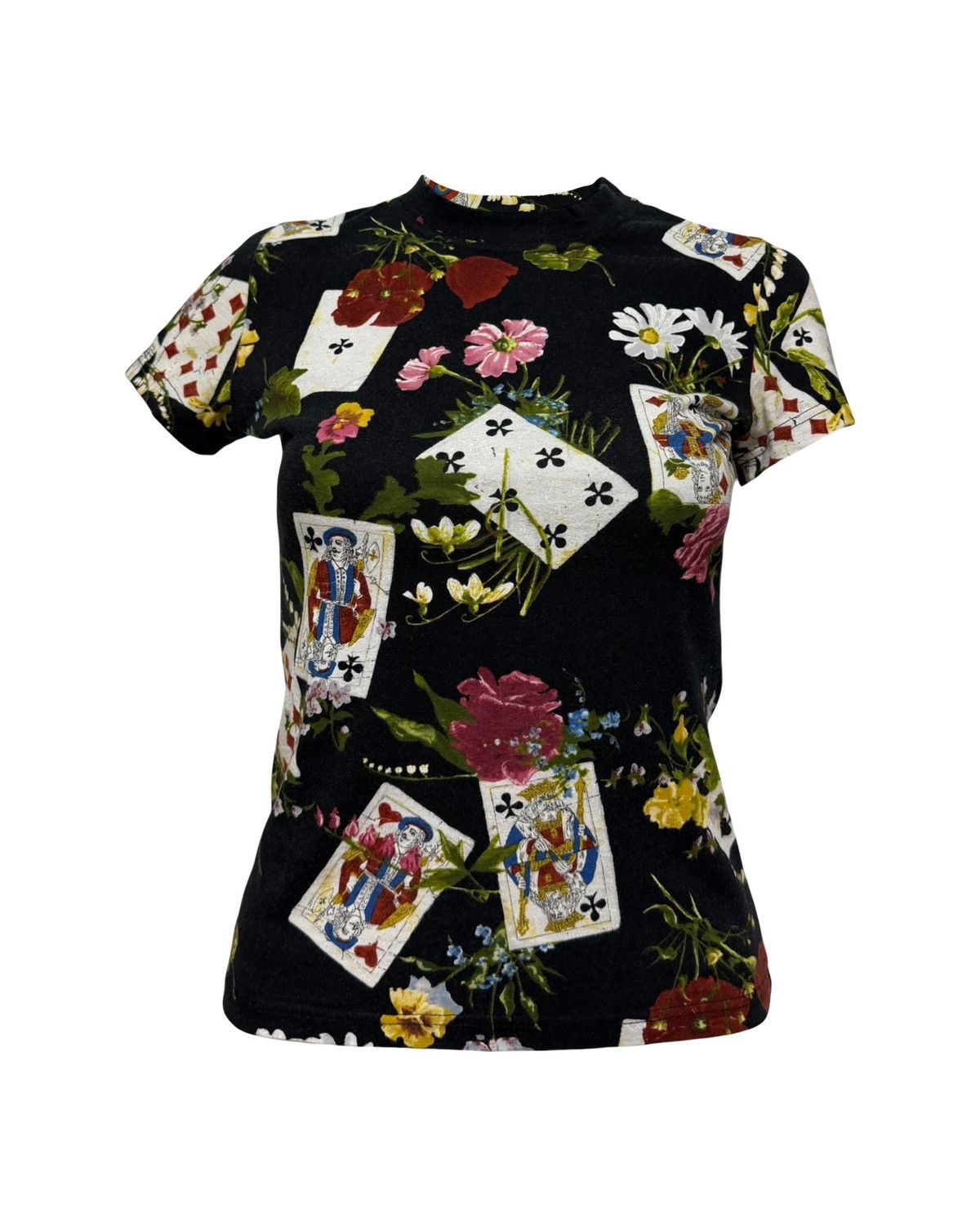 Dior CHRISTIAN DIOR F/W 2002 Floral Playing Card Print T-Shirt Size S / US 4 / IT 40 - 1 Thumbnail