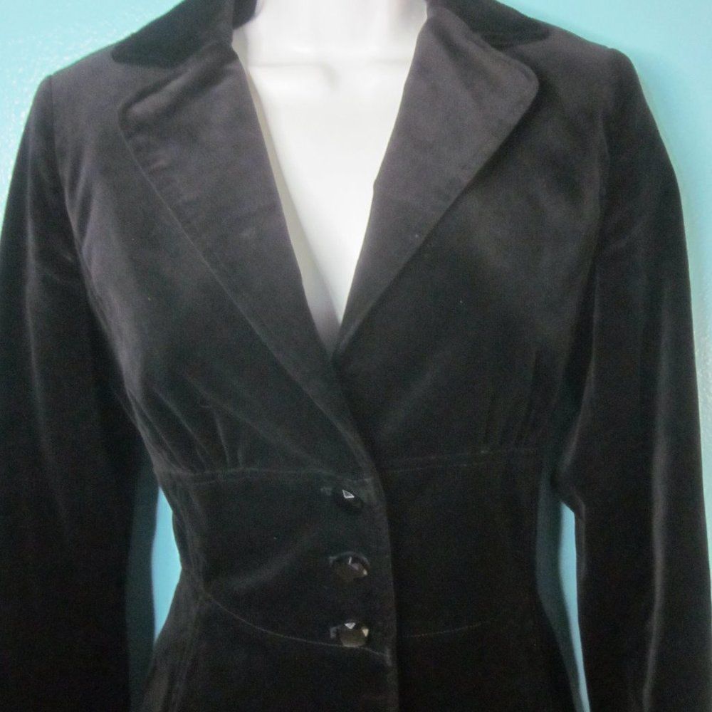 Laundry by Shelli Segal Vintage Laundry by Shelli Segal Womens Black Velvet Blazer Size S / US 4 / IT 40 - 6 Thumbnail