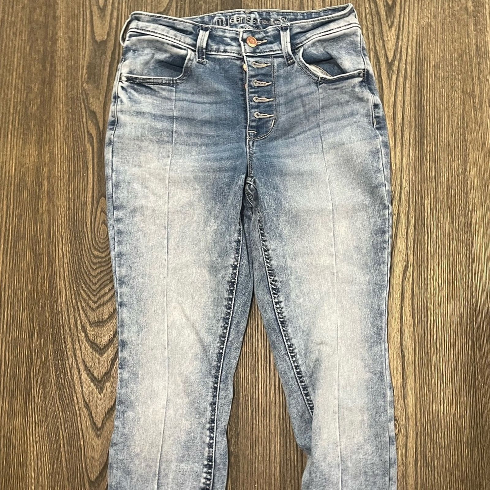 Maurice Lacroix M Jeans by Maurices Skinny High Rise Button Fly Split Size 24" / US 00 / IT 34 - 3 Thumbnail