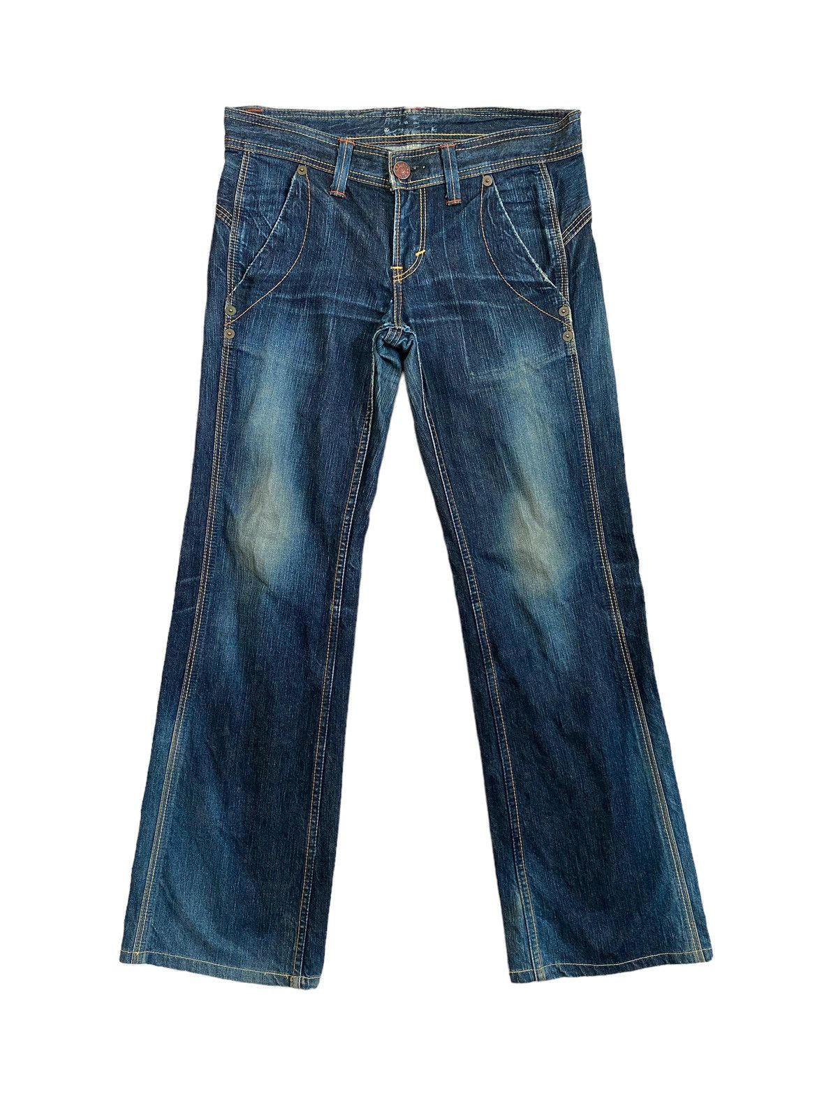 image of Flared Edwin Blue Trip 503 Bootcut Denim Jeans, Men's (Size 30)