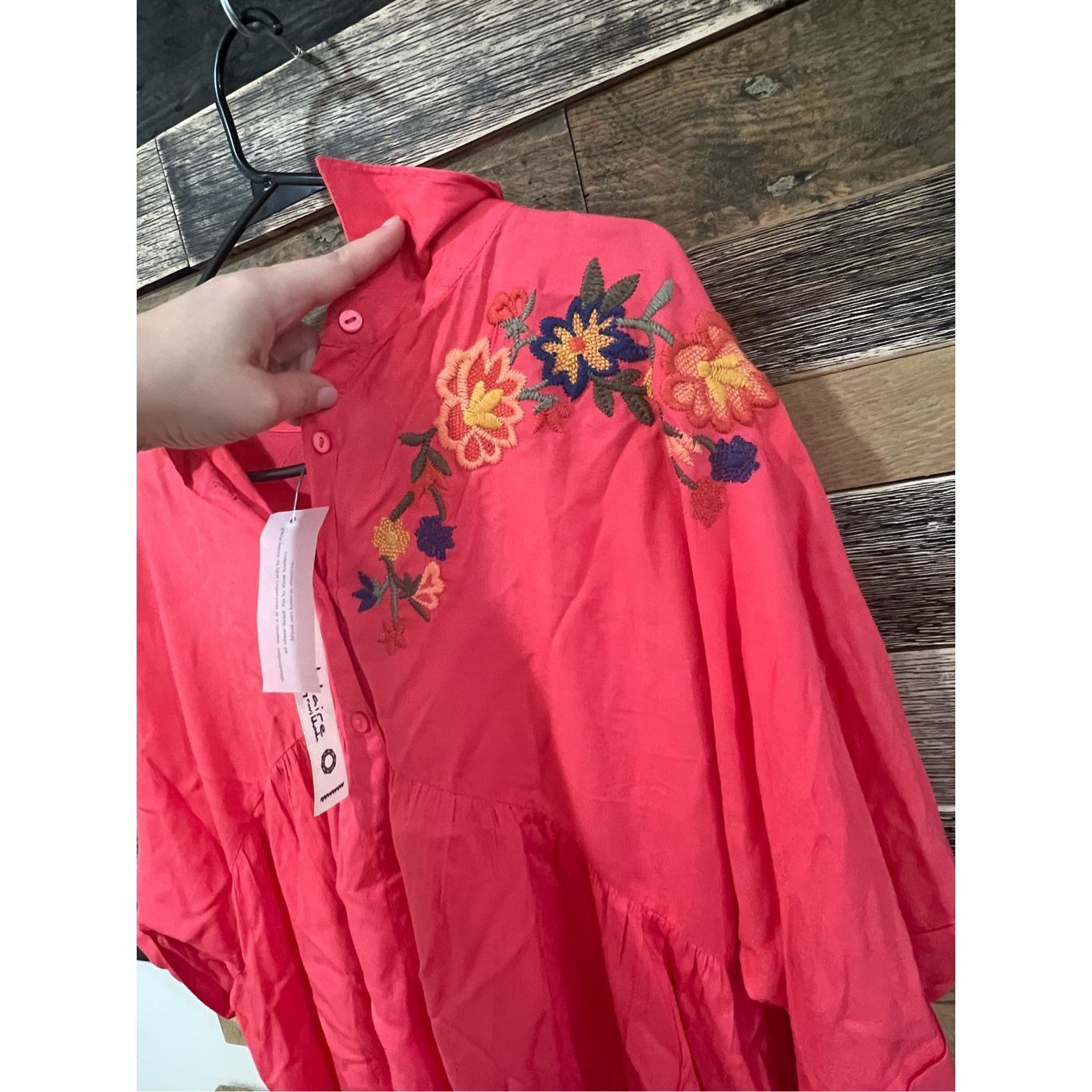 Other Solitaire NWT BOHO Embroidered Coral High Low Top sz Large Size L / US 10 / IT 46 - 3 Thumbnail