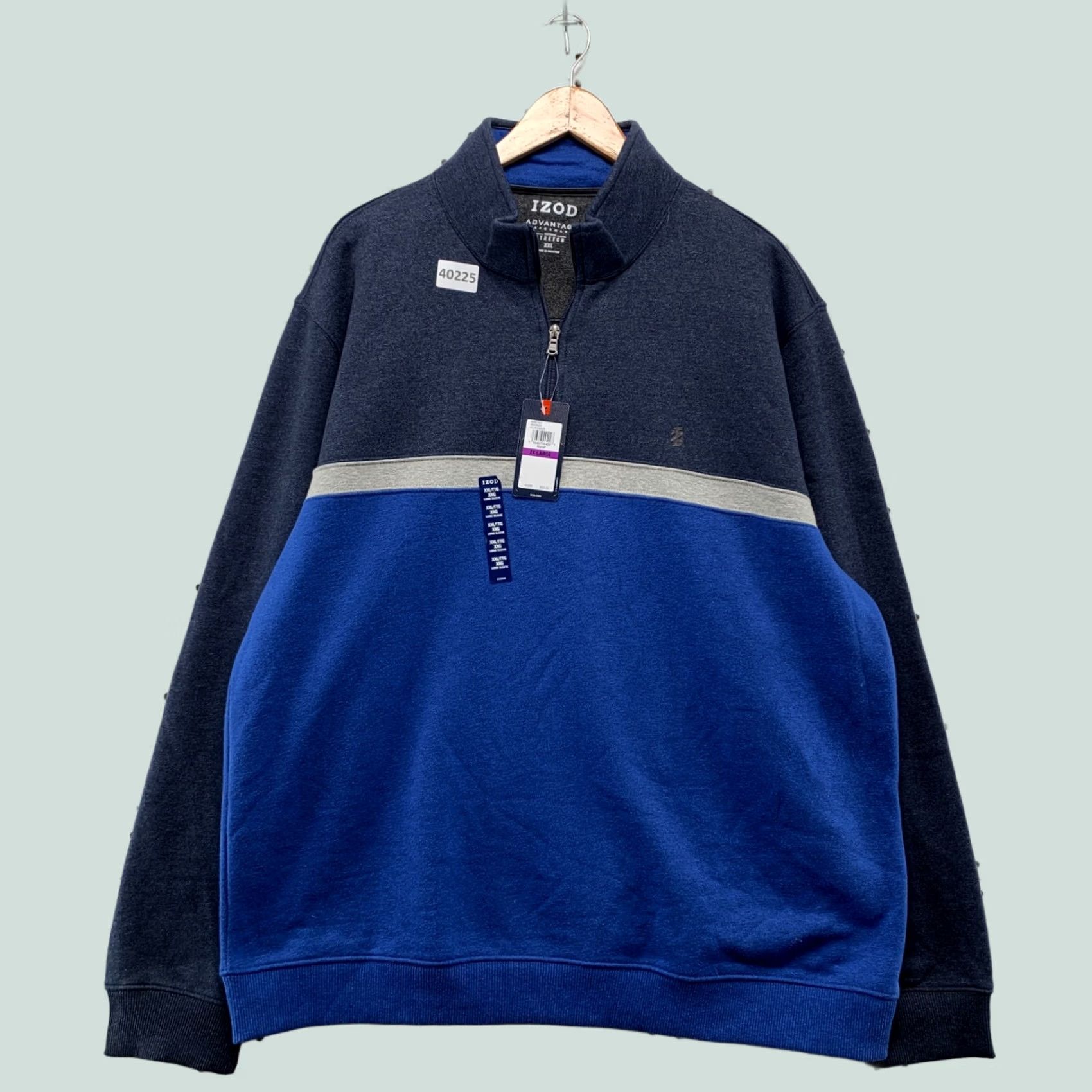 Izod IZOD Advantage Performance 1/4 Zip Pullover Sweater Mens 2XL BLUE NWT Size US XXL / EU 58 / 5 - 1 Thumbnail