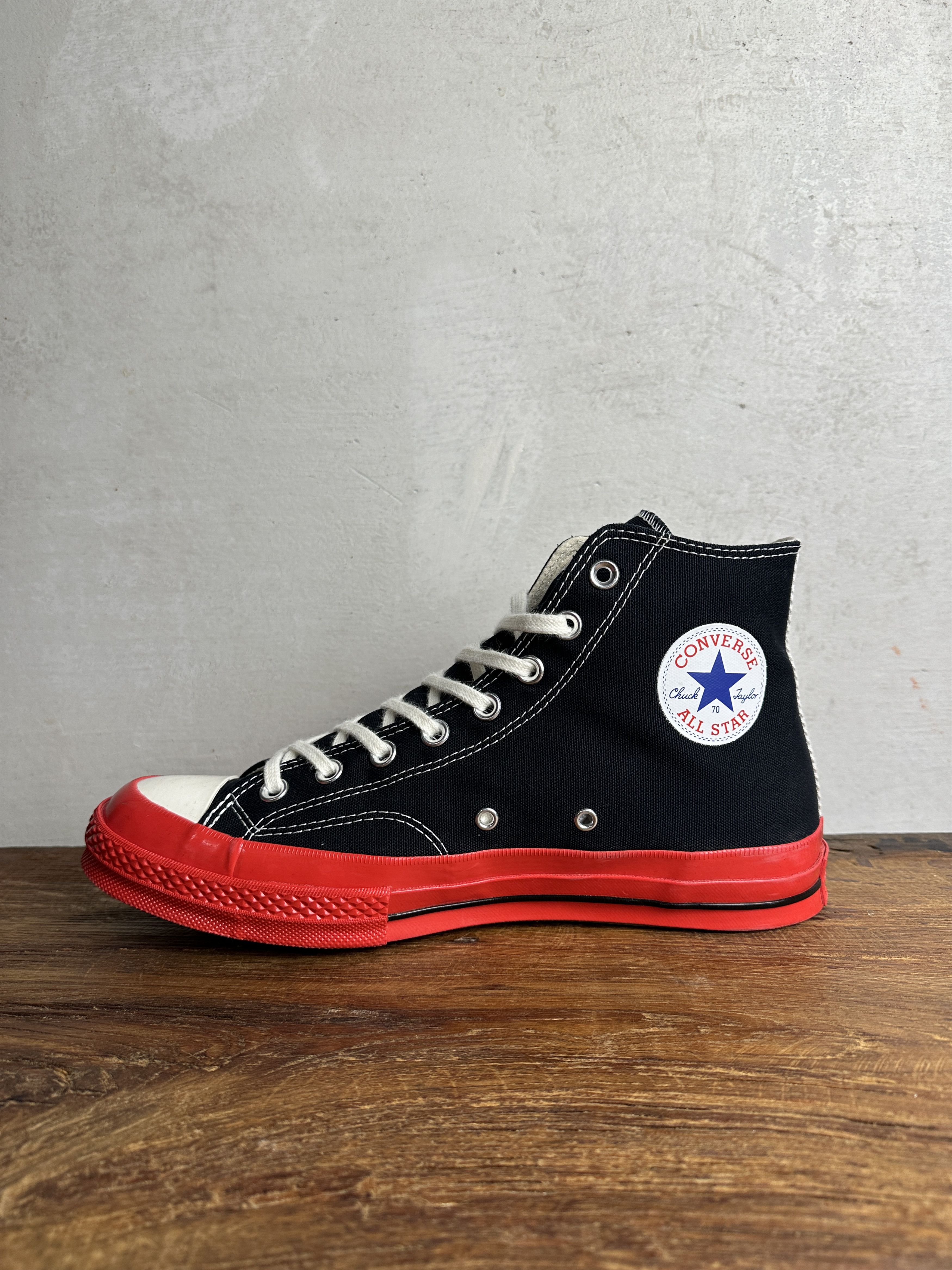 Comme des Garcons Comme des Garçons Play x Chuck 70 High 'Black Red' Sneakers Size US 10 / EU 43 - 3 Thumbnail