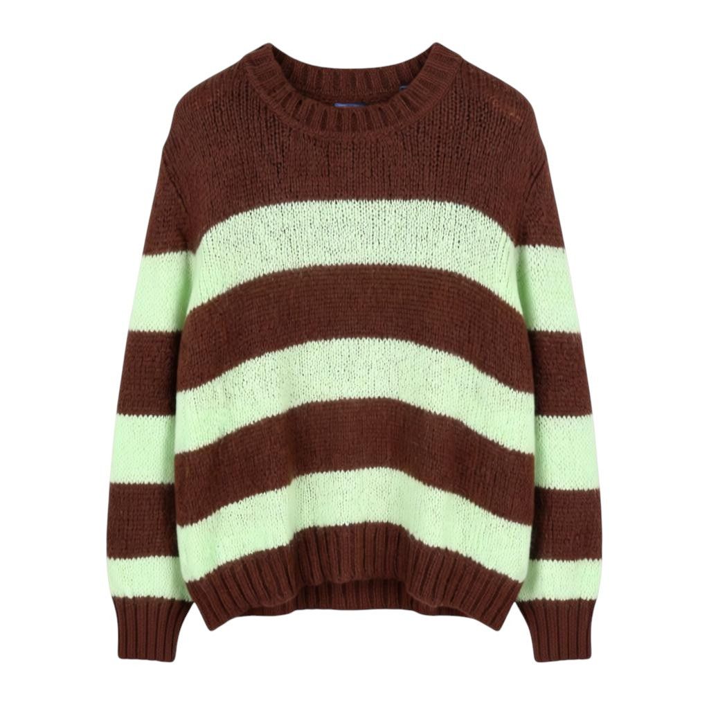 Gant MOHAIR STRIPED C-NECK XL Cocoa Bean Wool Blend 88072 Size XL / US 12-14 / IT 48-50 - 1 Thumbnail