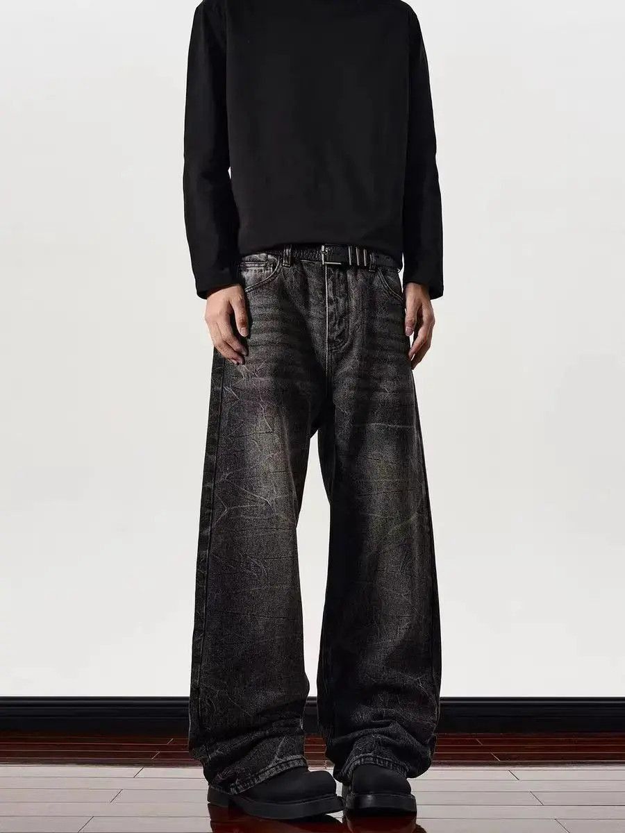 Japanese Brand Washed black baggy vintage jeans Size US 32 / EU 48 - 5 Thumbnail