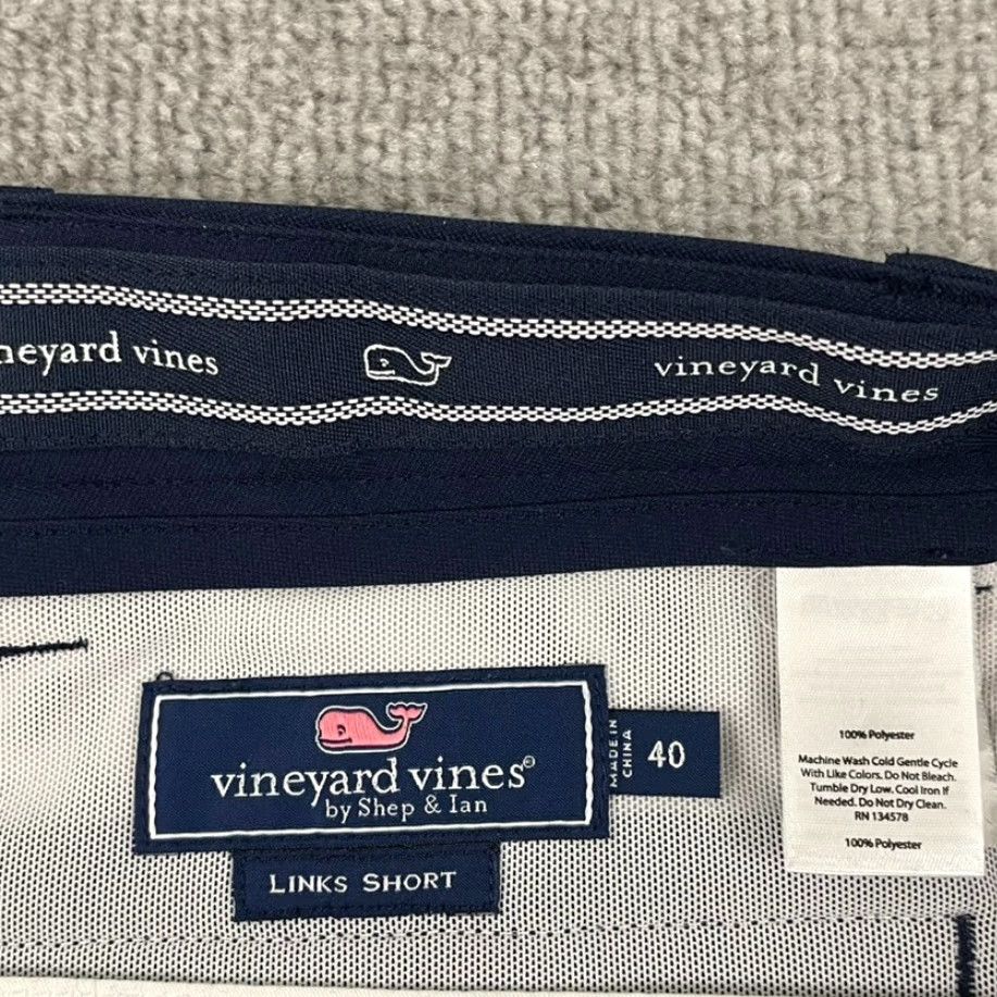 Vineyard Vines Vineyard Vines Links Shorts Mens 40 / 8.5" Navy Blue Golf Chino Stretch Preppy Size US 40 / EU 56 - 2 Thumbnail