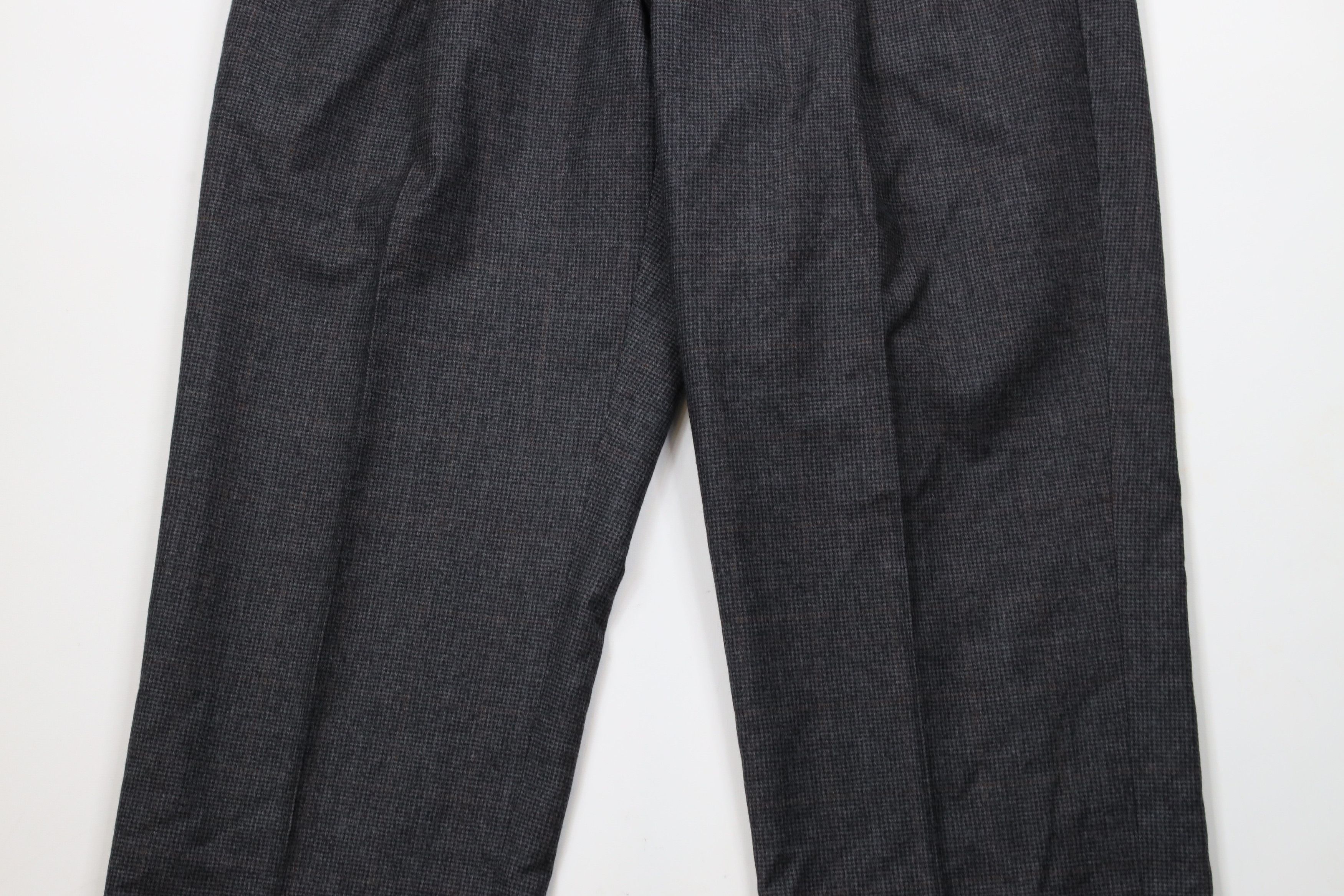 Ralph Lauren × Vintage Vintage Ralph Lauren Cuffed Wool Houndstooth Wide Leg Pants Size US 34 / EU 50 - 3 Thumbnail