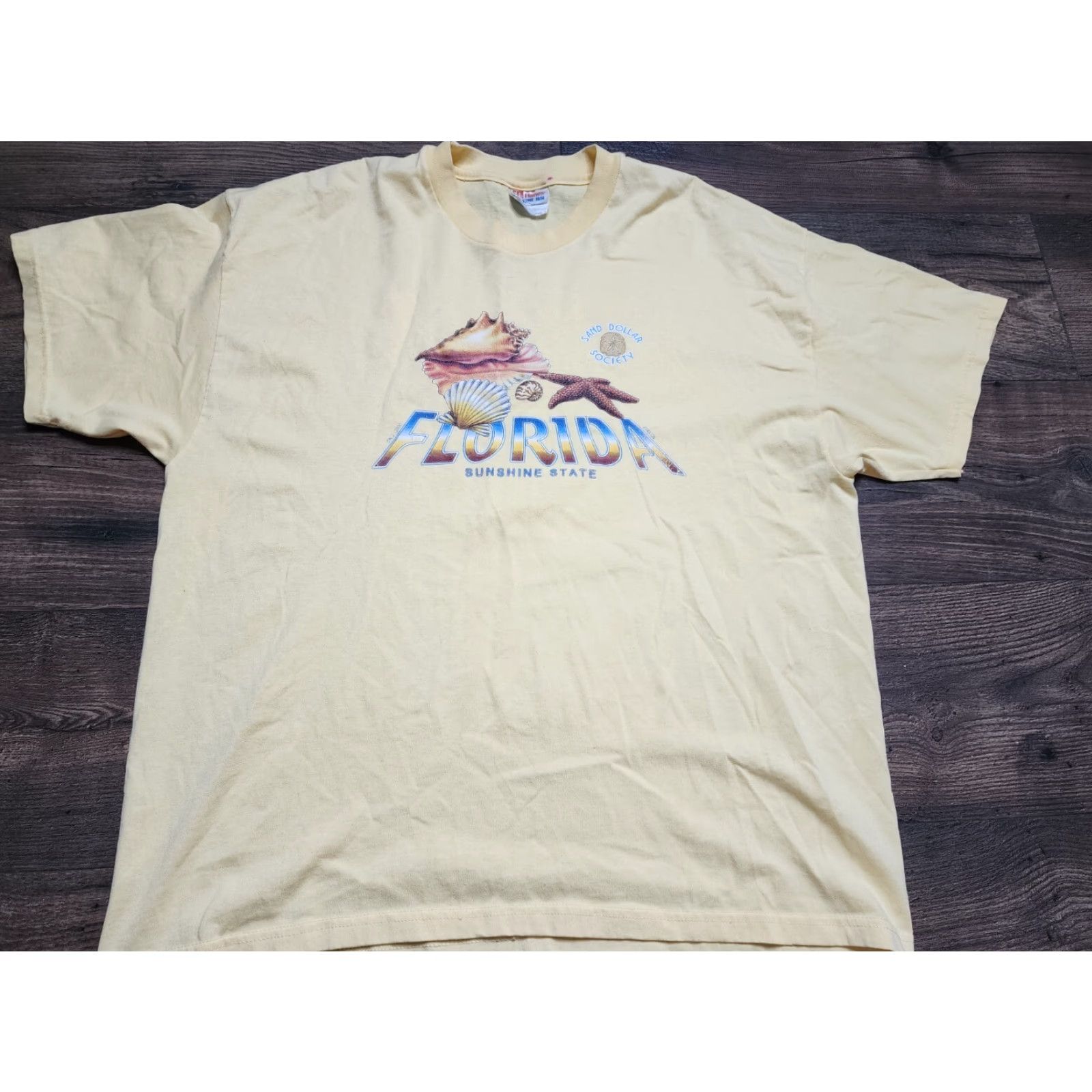Hanes VINTAGE Hanes Shirt XL Yellow Florida Travel Souvenir T-Shirt 90s Mens Size US XL / EU 56 / 4 - 2 Thumbnail