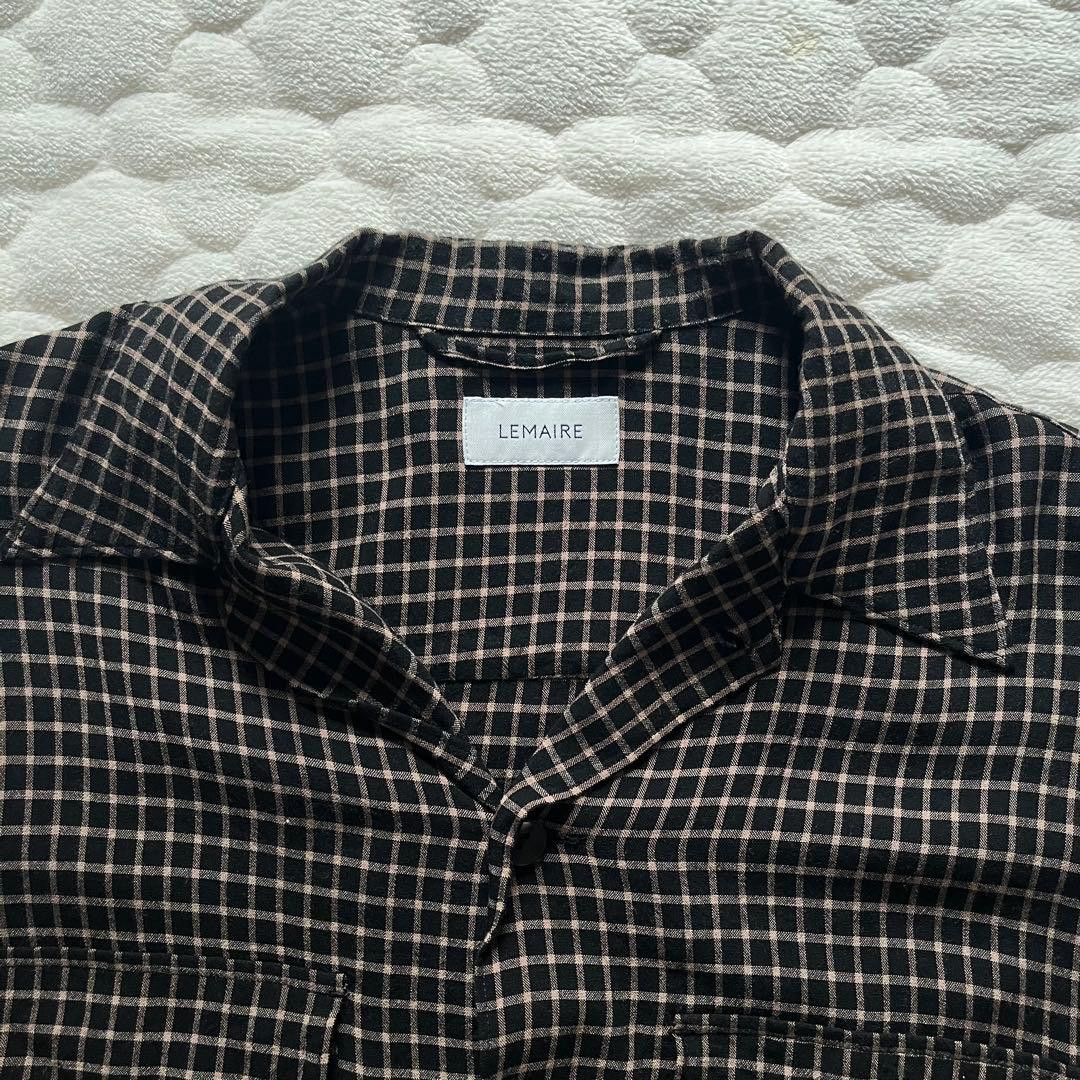 Lemaire LEMAIRE 20AW Grid Pattern Long Sleeve Shirt Black 46 Size US S / EU 44-46 / 1 - 3 Thumbnail