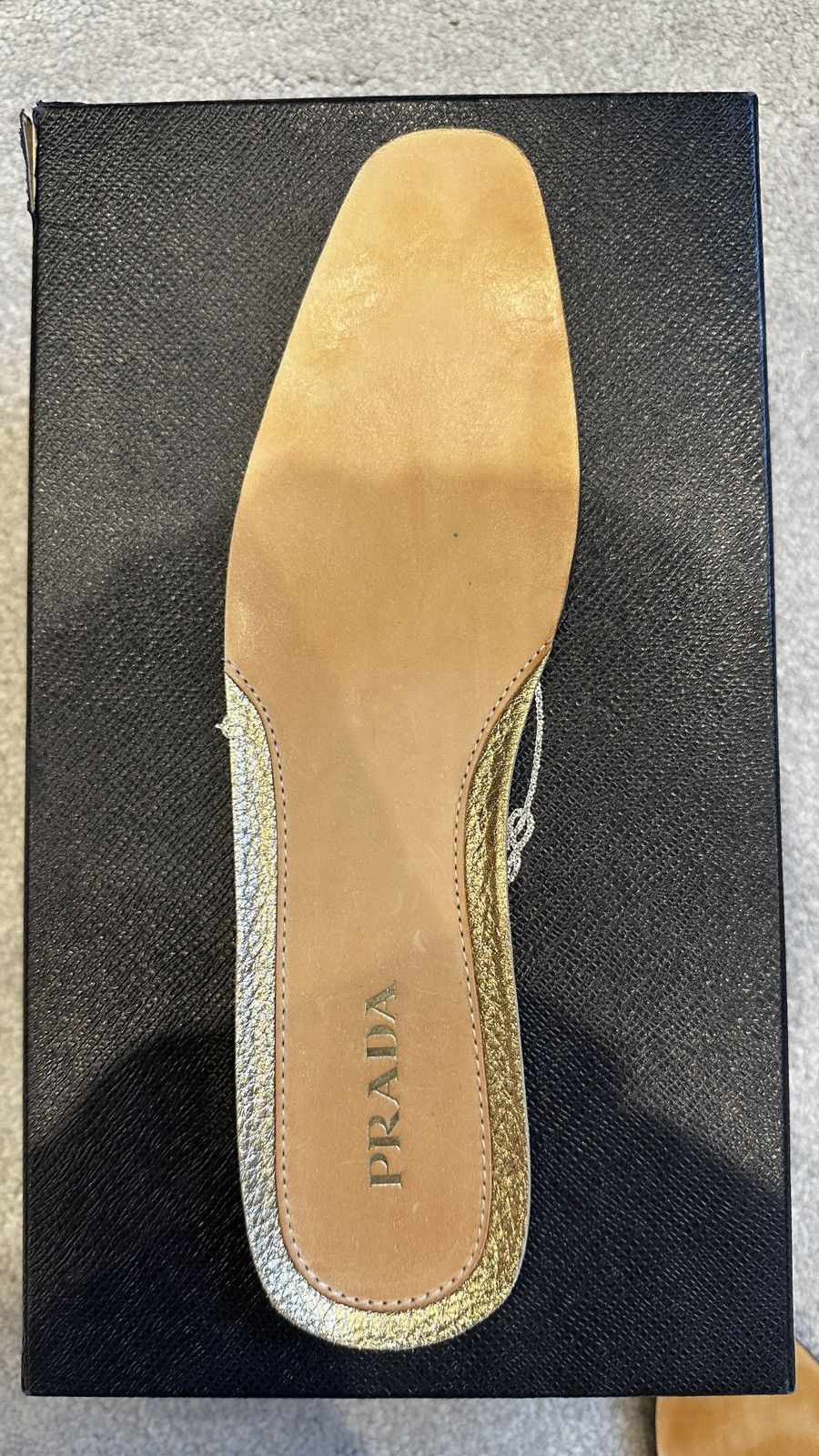 Prada Gold Leather Prada Loafers Size US 10 / IT 40 - 12 Thumbnail