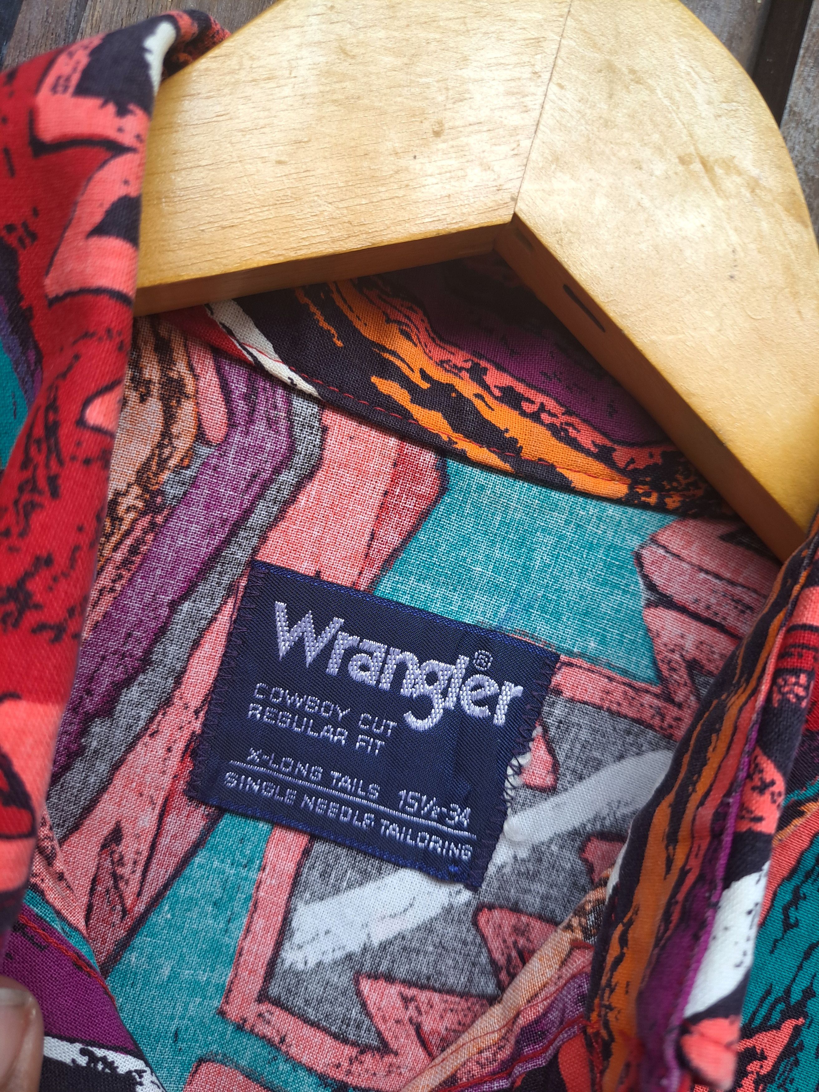 Wrangler Brushpopper Vintage Shirt Aztec Mens Medium