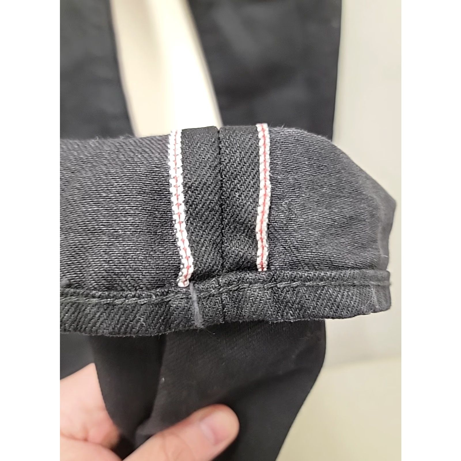 Prps PRPS Jeans Mens 28 Black Denim Inseam 34 90s Grunge Biker Raw Selvedge Straight Material Cotton Button Logo Solid Size US 28 / EU 44 - 7 Thumbnail