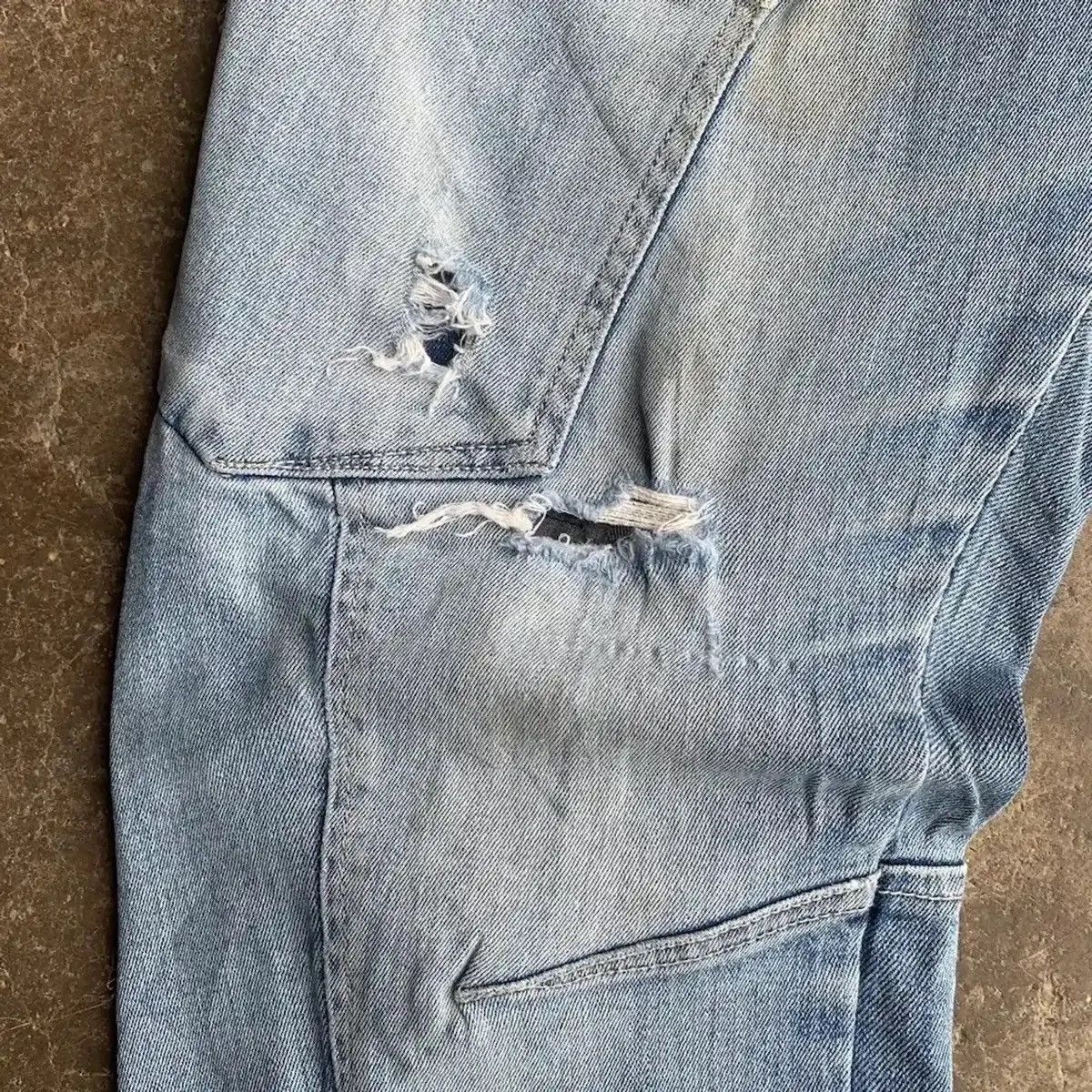 Vintage DISTRESSED DENIM TROUSERS HUMMER CURVE LEGS JEAN FADED PANTS Size US 29 - 7 Thumbnail