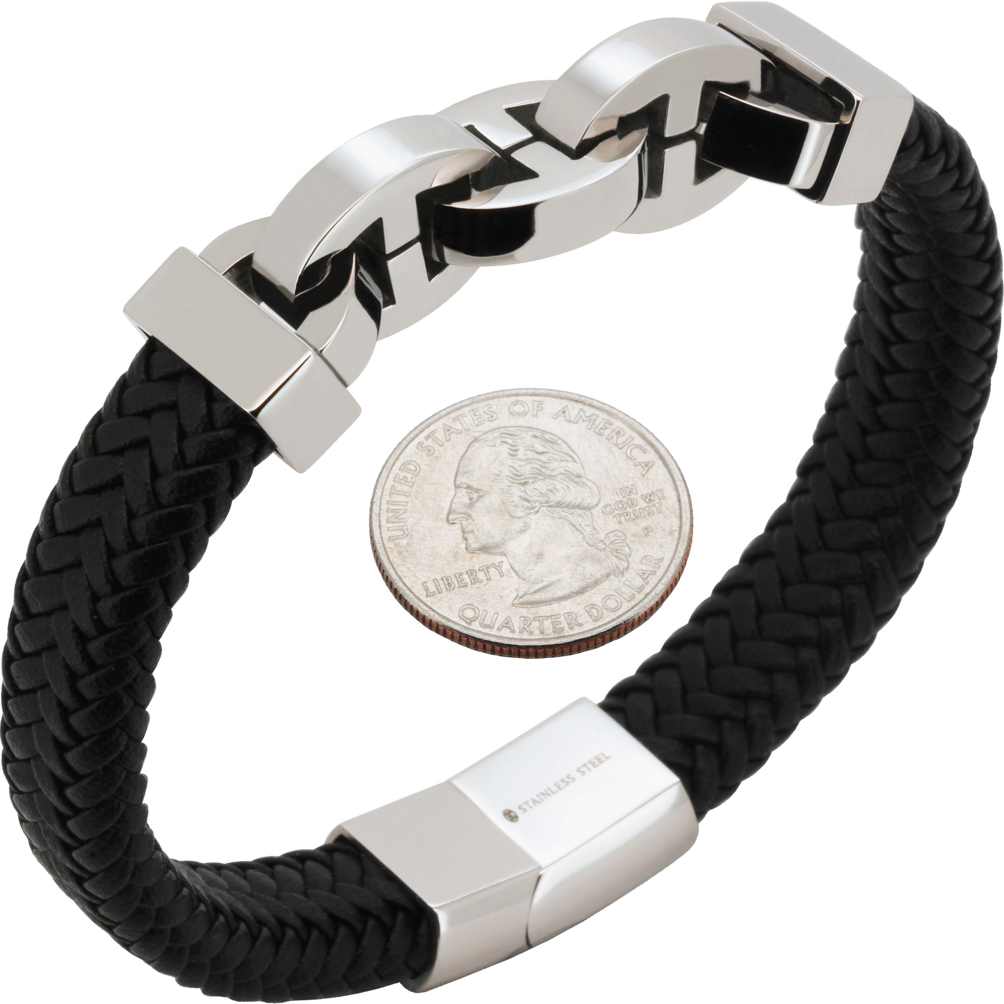 Other 316L Stainless Steel 14mm Mariner Leather Bracelet 8" Size ONE SIZE - 1 Preview