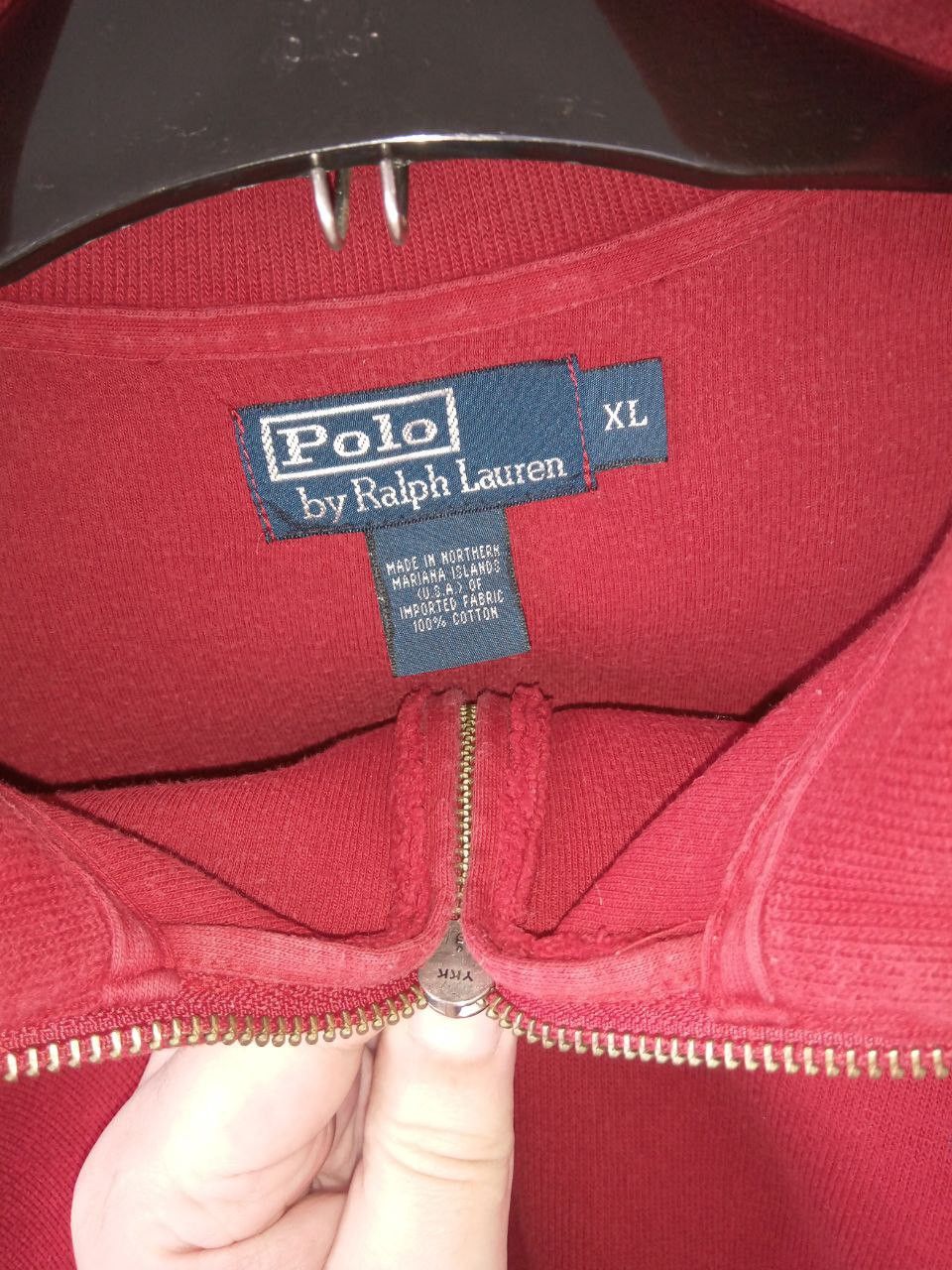 Polo Ralph Lauren Vtg Polo Ralph Lauren Red Sweater 1/4 Zip Size US XL / EU 56 / 4 - 4 Thumbnail