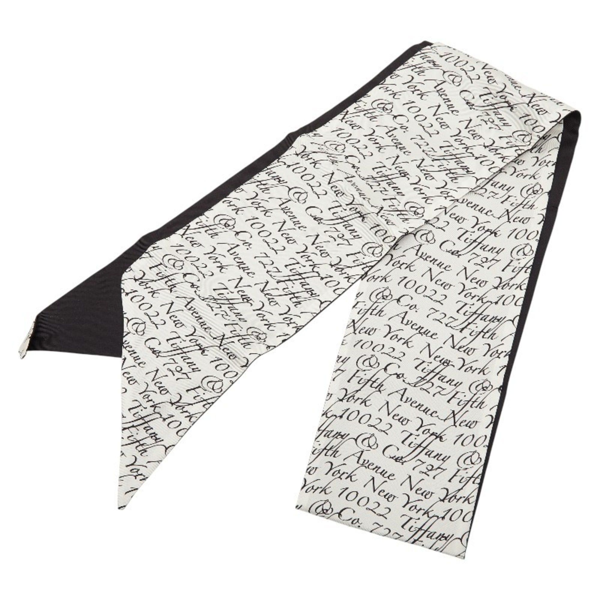 Tiffany & Co. Tiffany & Co. scarf, muffler, ribbon white and black silk, women's. Size ONE SIZE - 1 Thumbnail