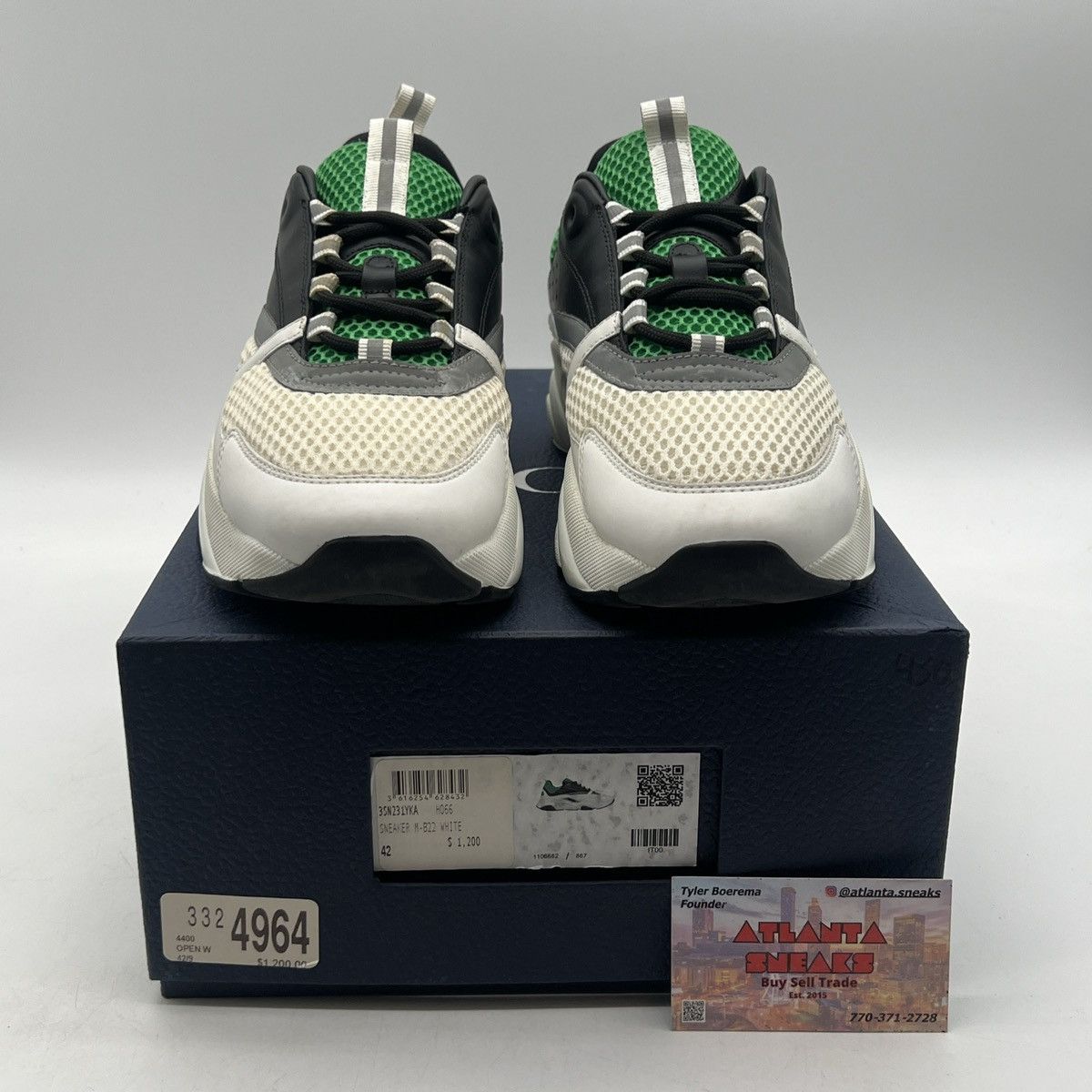 Dior Dior b22 white green Size US 9 / EU 42 - 2 Thumbnail
