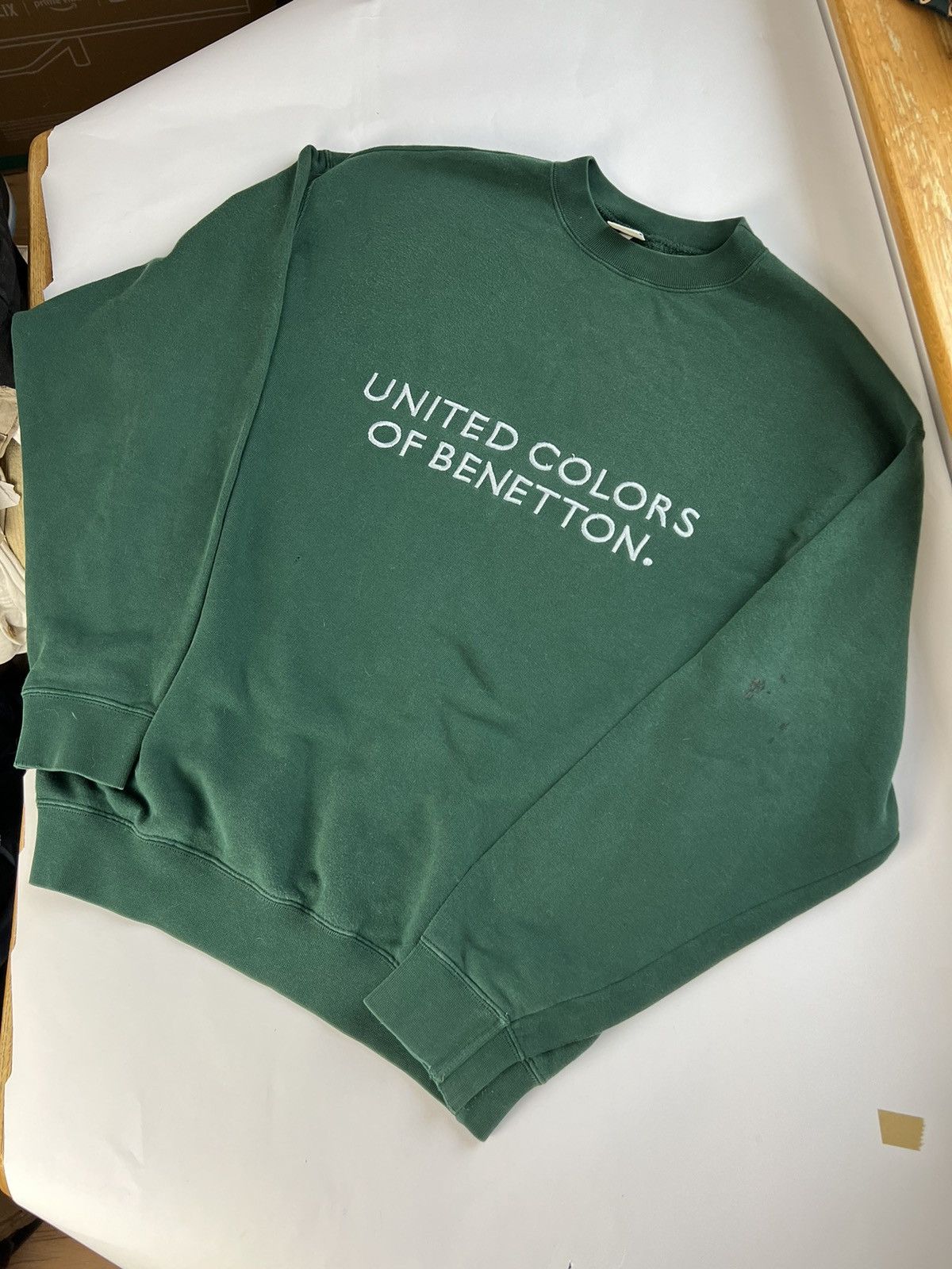 Vintage United Colors Of Benetton Sweatshirt M Size Ethnic Colors of Benetton Sweatshirt Embroidered Spell store Out Sweatshirt Jumper