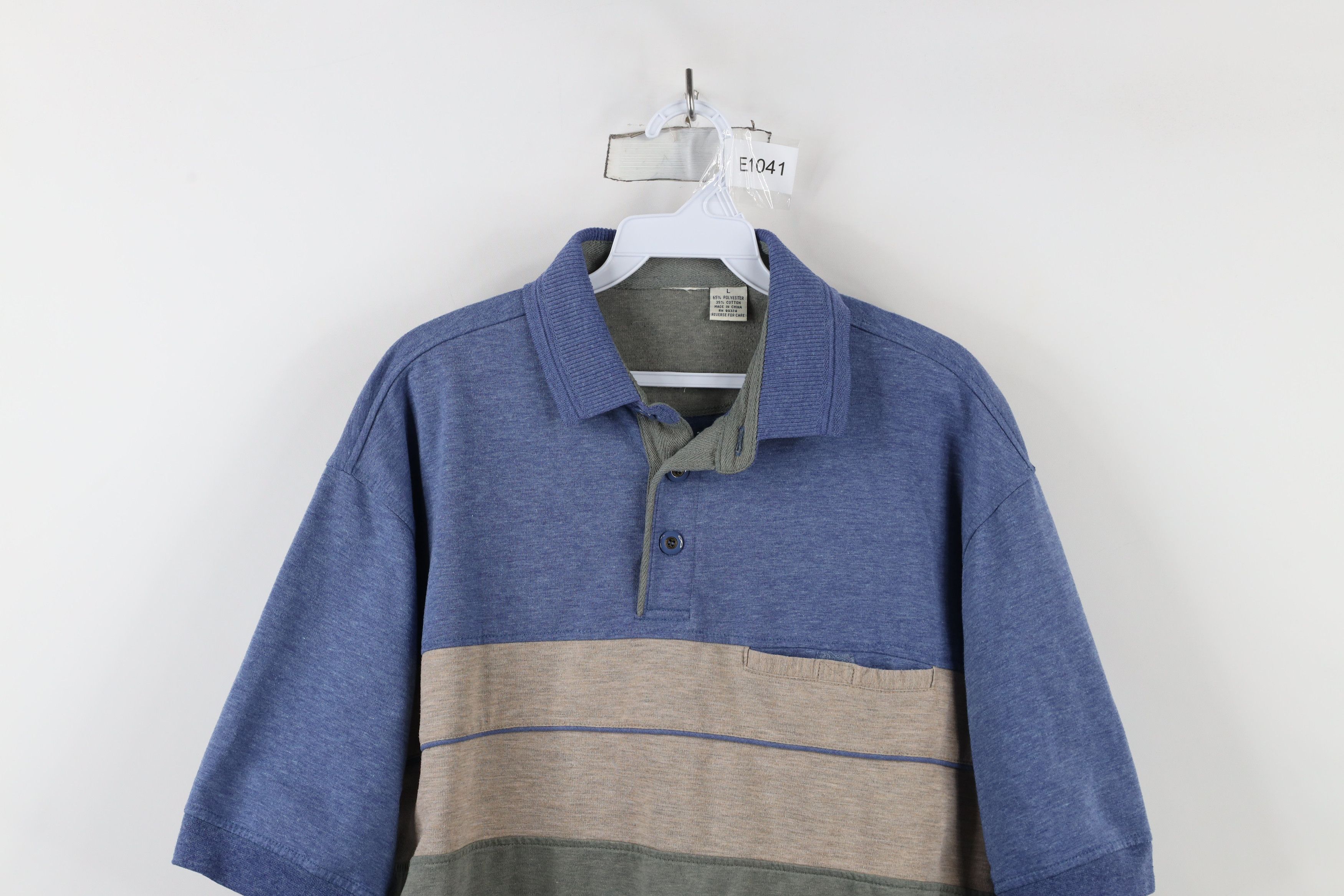 Vintage Vintage 90s Streetwear Block Collared Pullover Polo Shirt Size US L / EU 52-54 / 3 - 2 Thumbnail
