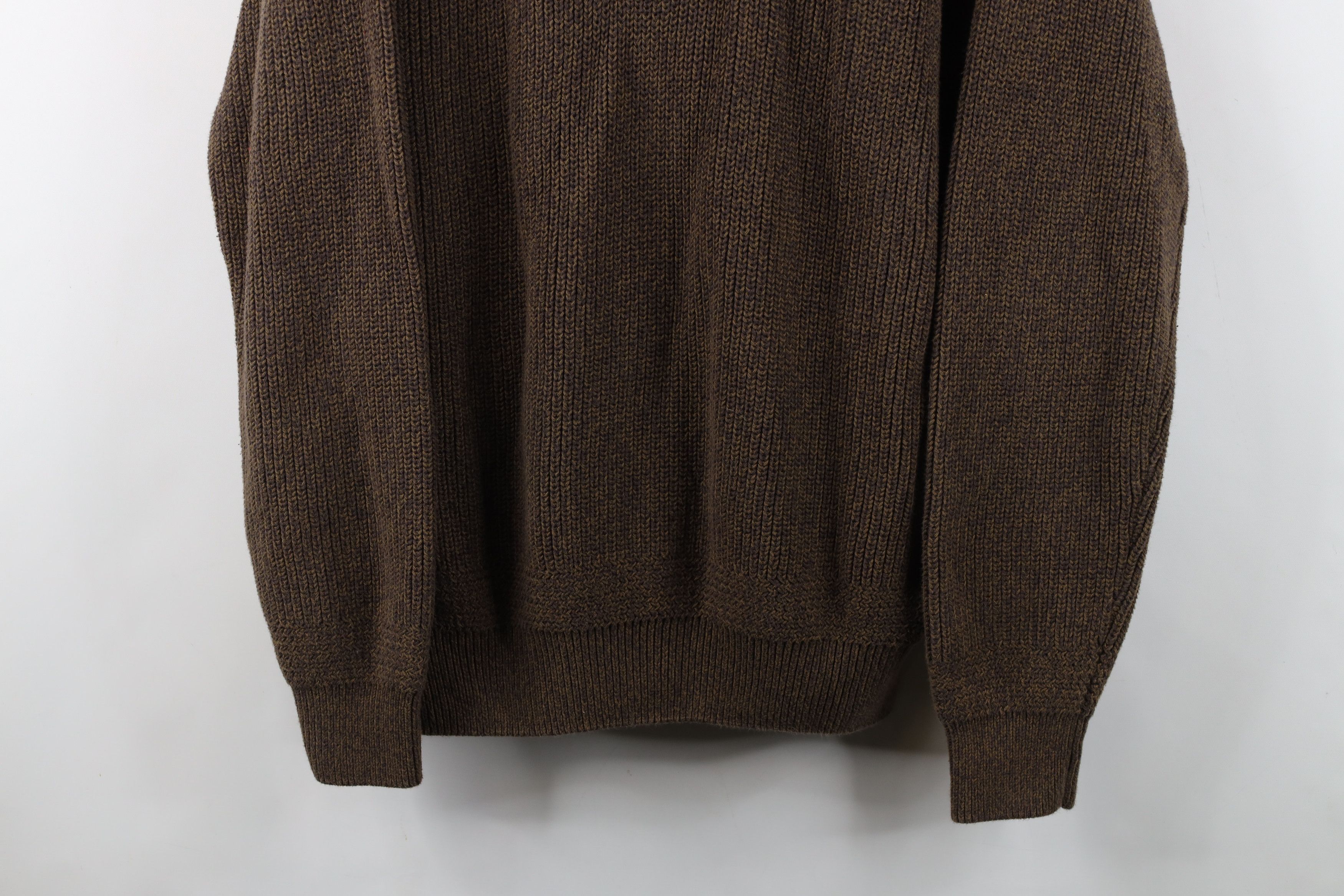 Cabelas Vintage Cabelas Cotton Ribbed Knit Henley Sweater Brown Size US XL / EU 56 / 4 - 3 Thumbnail