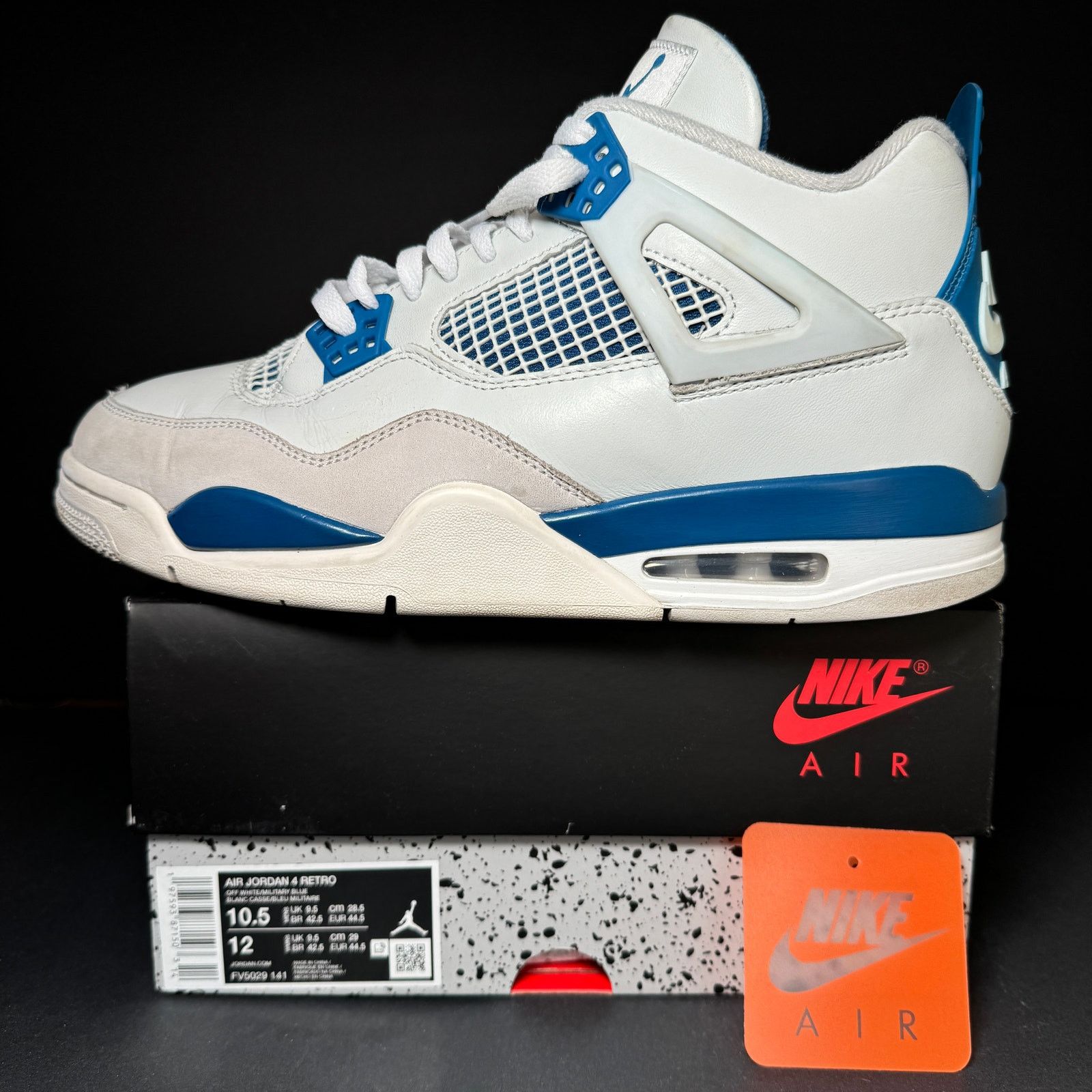 Jordan Brand × Nike Size 10.5 Air Jordan 4 Retro Military Blue 2024 Men's Shoes Size US 10.5 / EU 43-44 - 9 Thumbnail