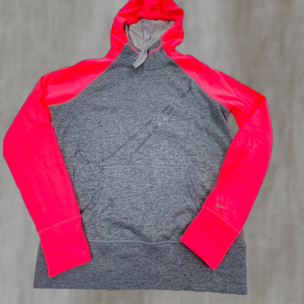 Nike Nike Hoodie Women S Pink Gray Therm a Fit Swoosh - Nike Therma Sweatshirt Mock Neck Pullover All Seasons Lightweight Sweatshirt Pockets Logo Size S / US 4 / IT 40 - 1 Thumbnail