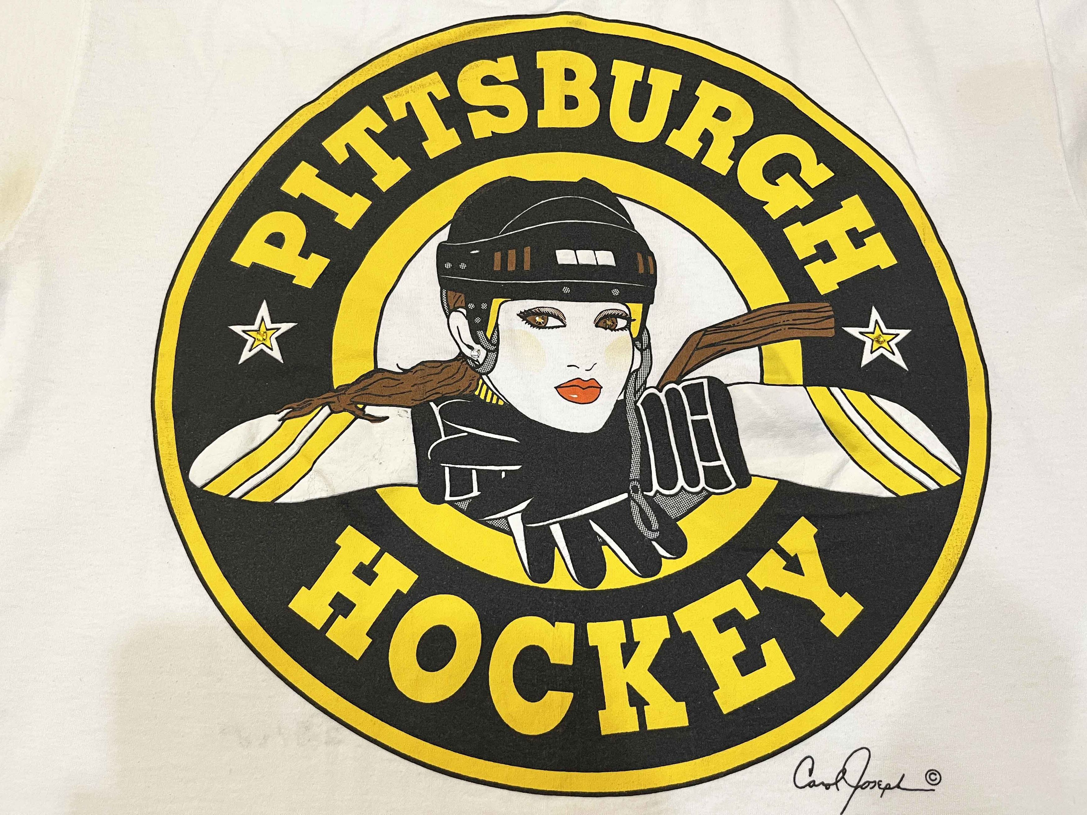 Vintage Vintage Sports For Her Pittsburgh Hockey T-Shirt Size US L / EU 52-54 / 3 - 2 Thumbnail